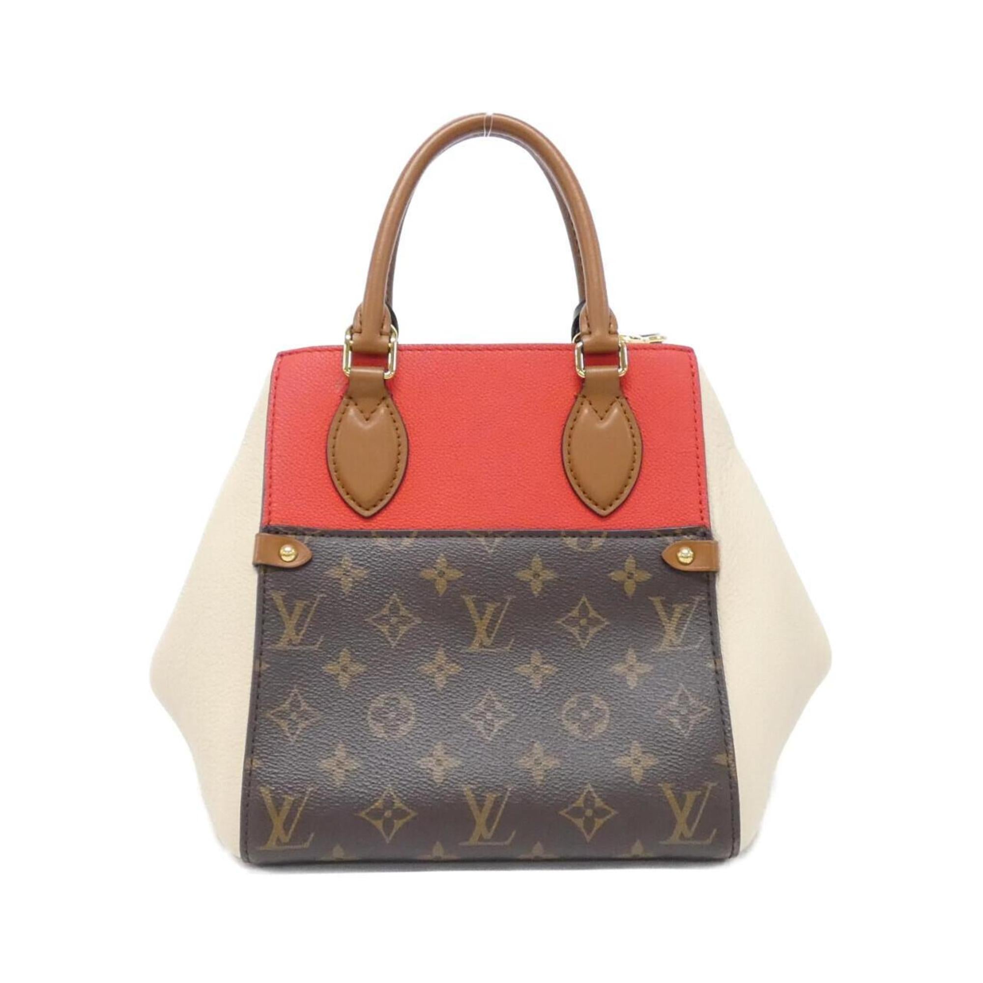 Louis Vuitton Monogram Black Cerise Cream Noir Coated Canvas Leather Handbag
