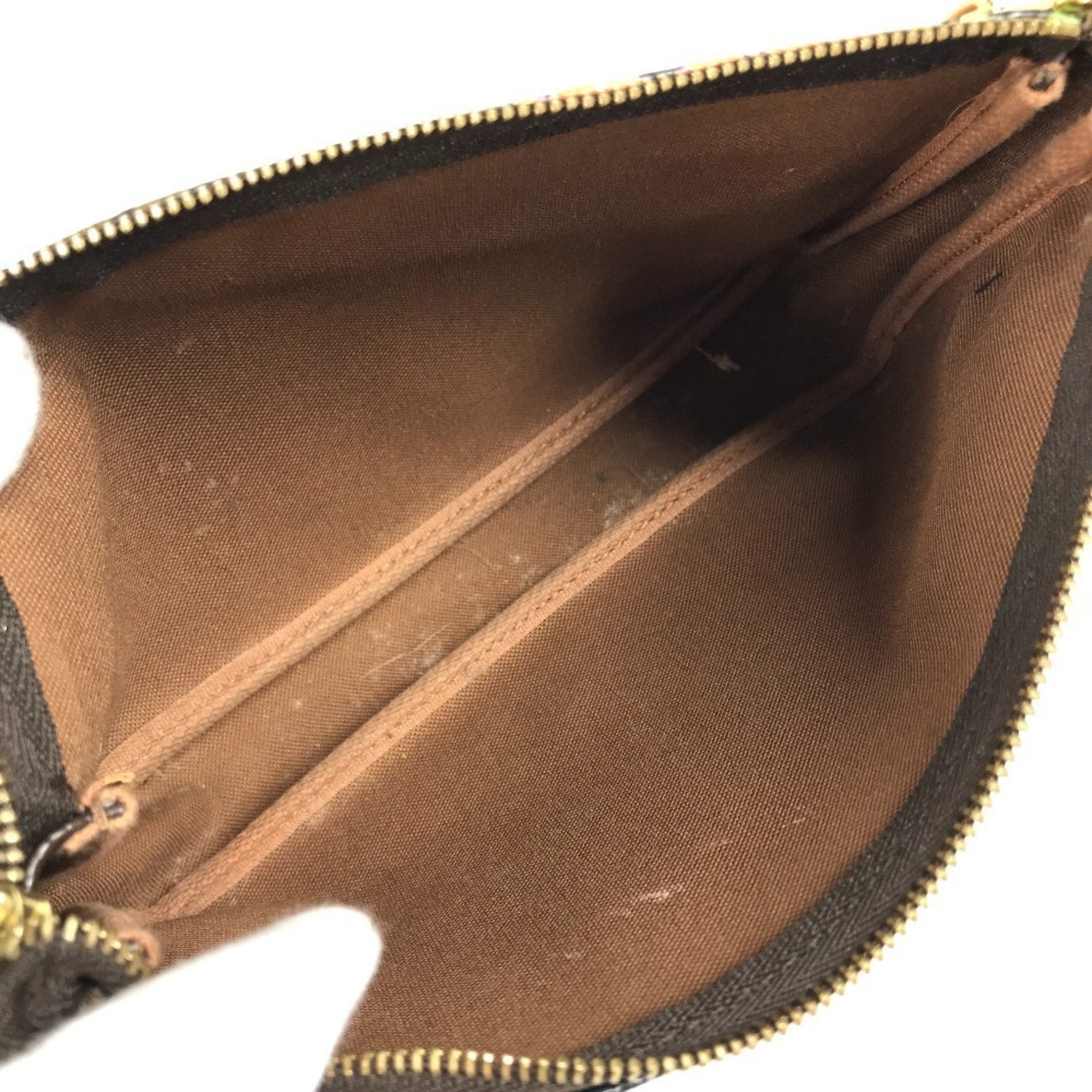 Louis Vuitton Brown Pink Rose Monogram Rose Canvas Handbag Pouch Shoulder Bag