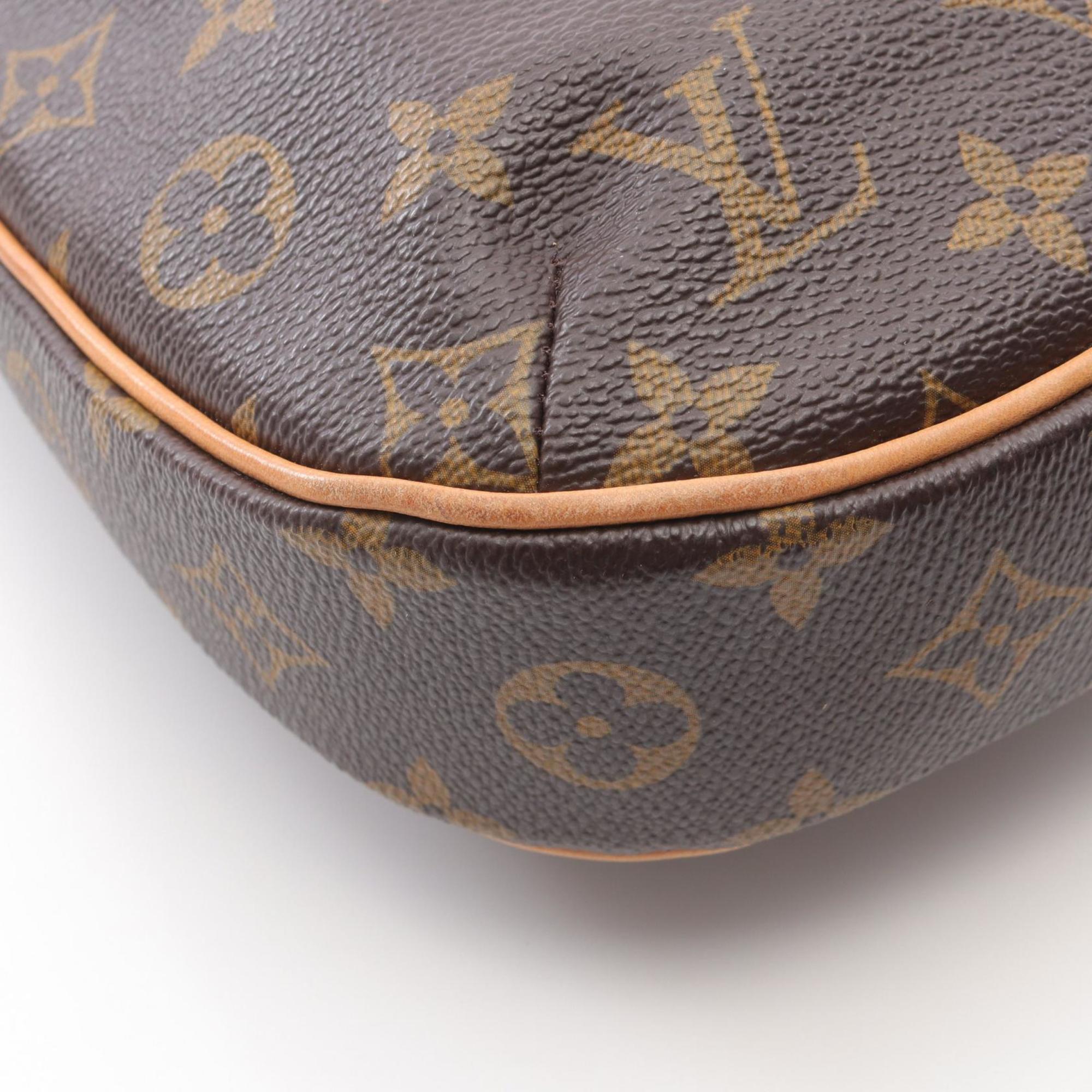 Louis Vuitton Brown Coated Canvas Leather Shoulder Bag