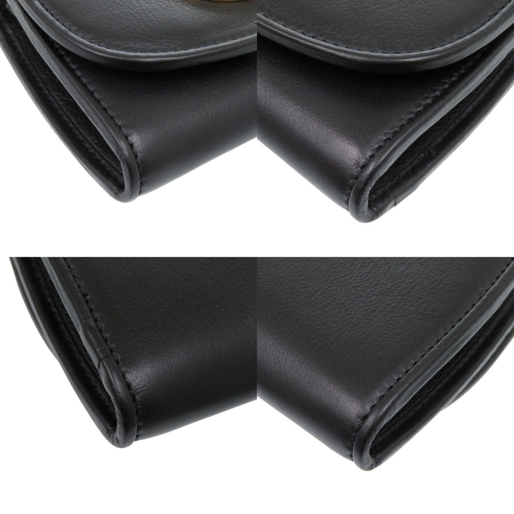 Gucci Black Leather Chain/Shoulder Wallet (Pre-Owned)