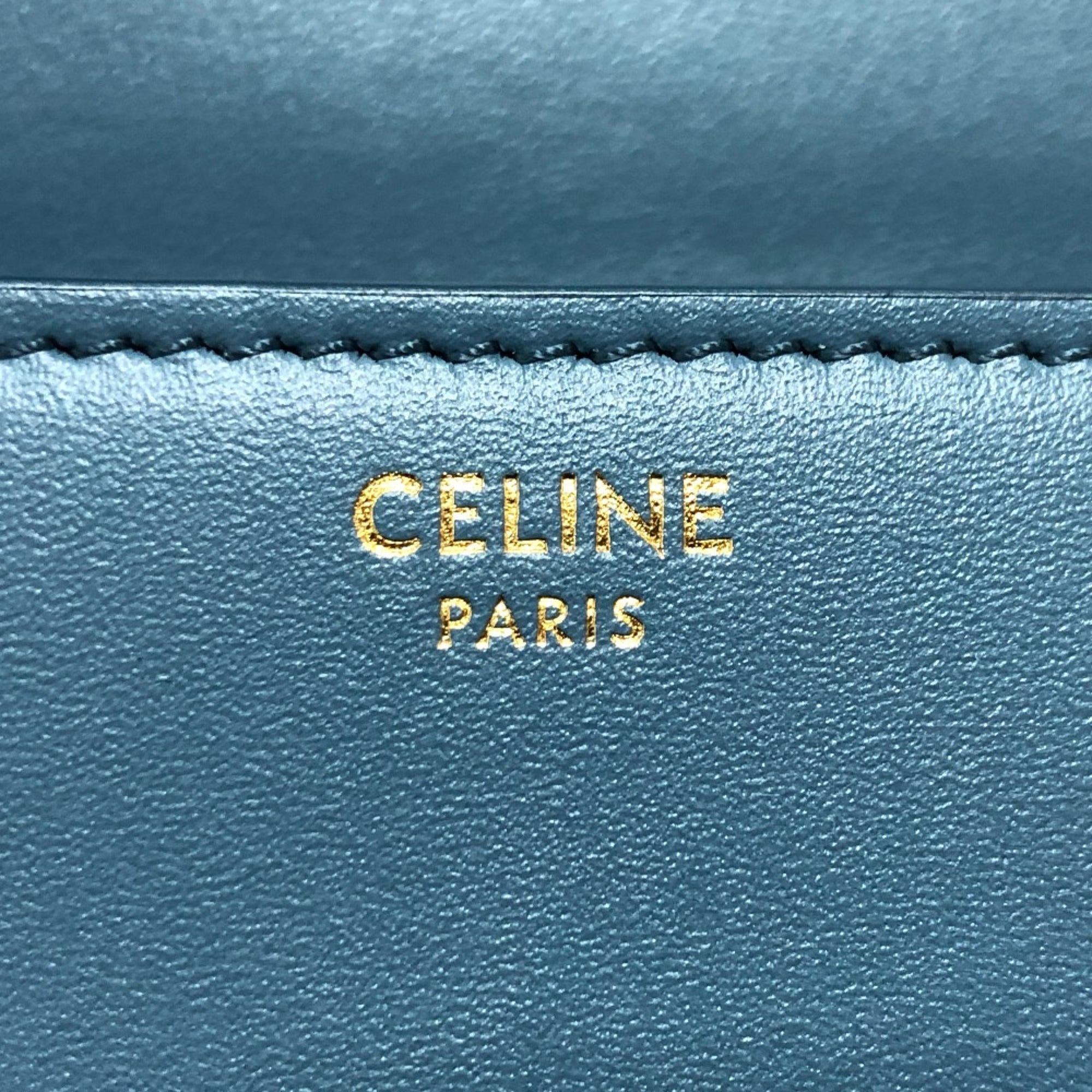 Celine Blue Leather Shoulder Bag