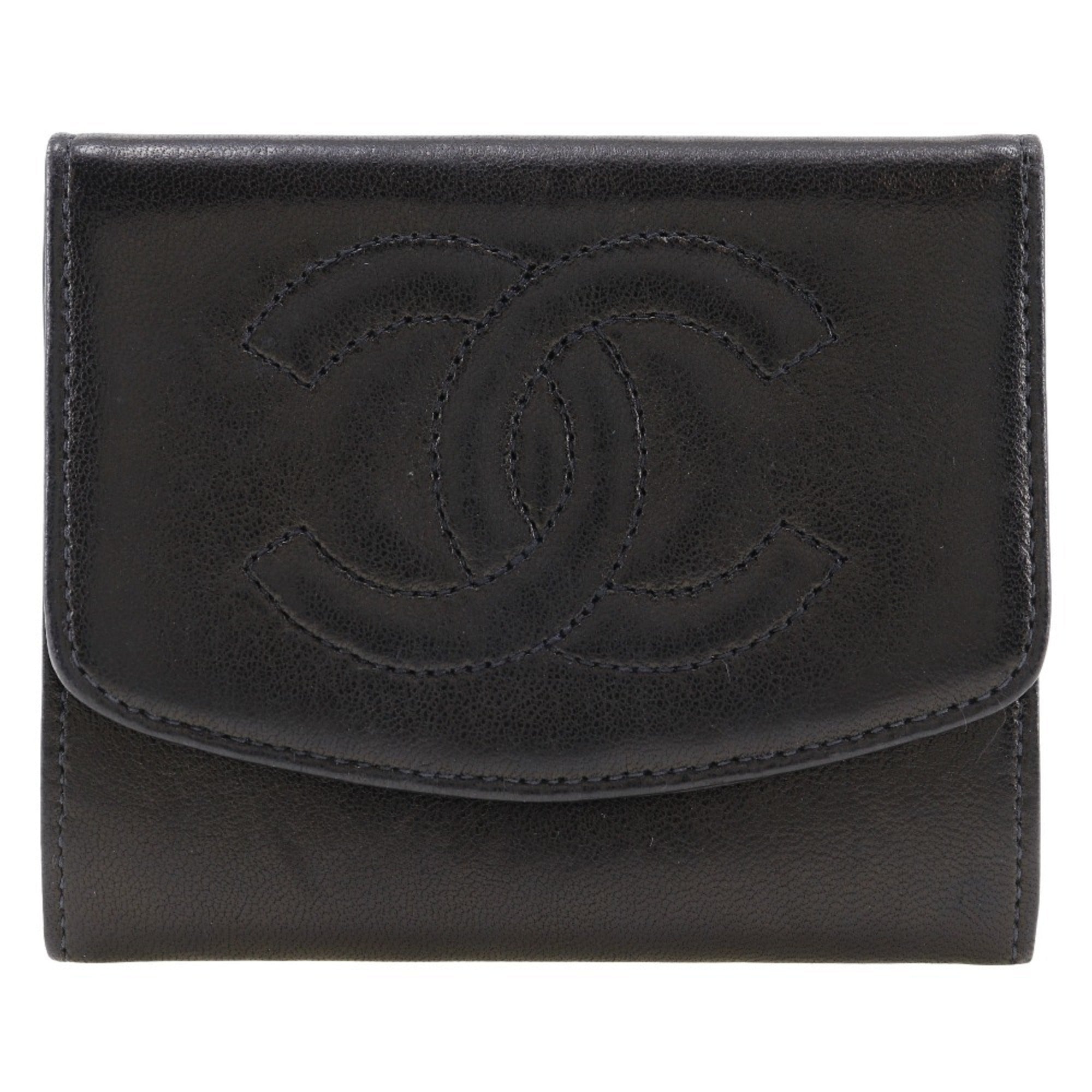 Chanel Black Leather Coin Purse/Coin Case