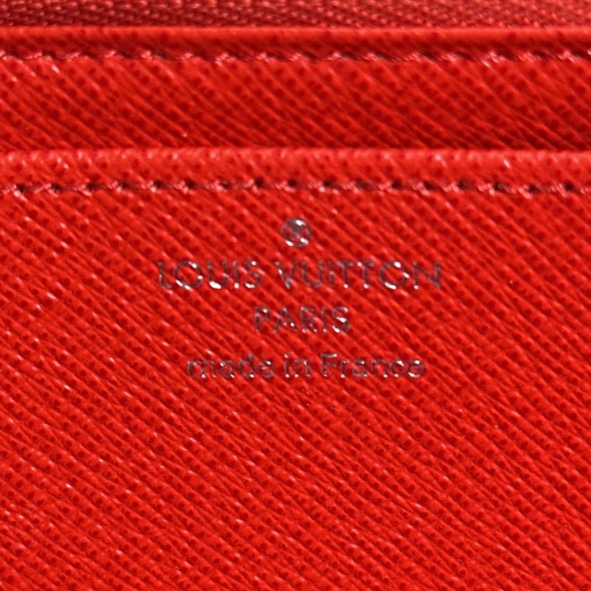 Louis Vuitton Coquelicots Red Color Epi Leather Long Wallet (Tri-Fold)