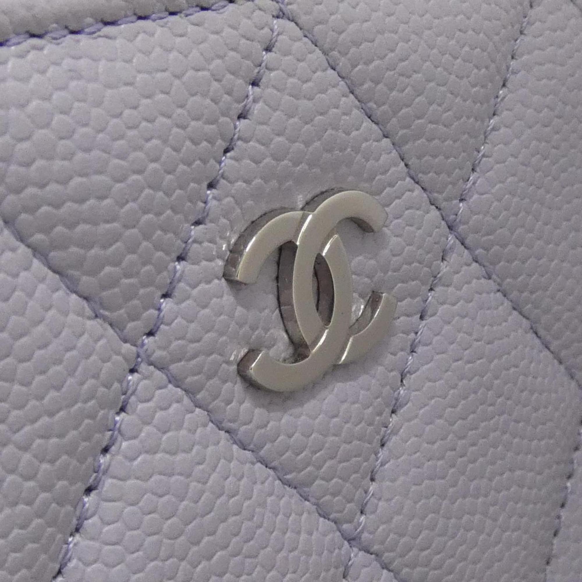 Chanel Light Purple Grained Calfskin Shoulder Bag