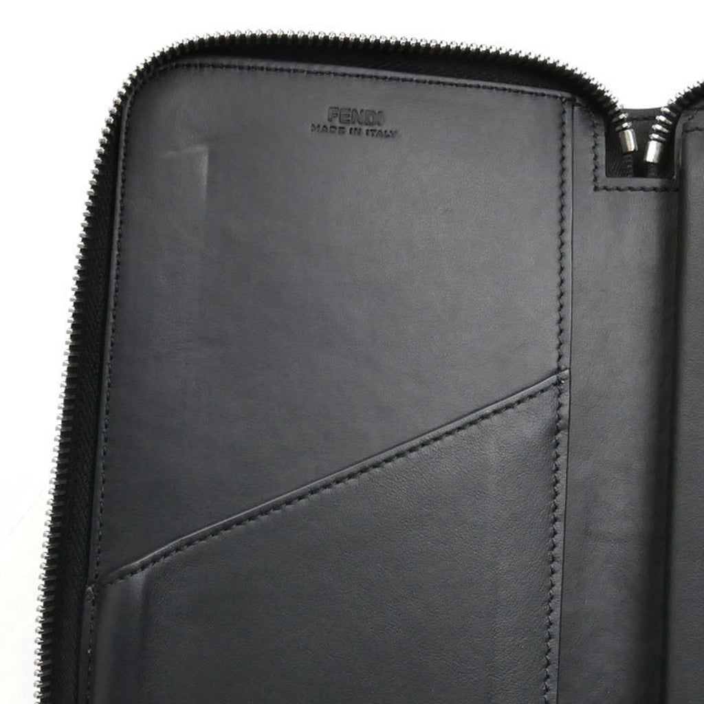 Fendi Black Leather Long Wallet (Bi-Fold)
