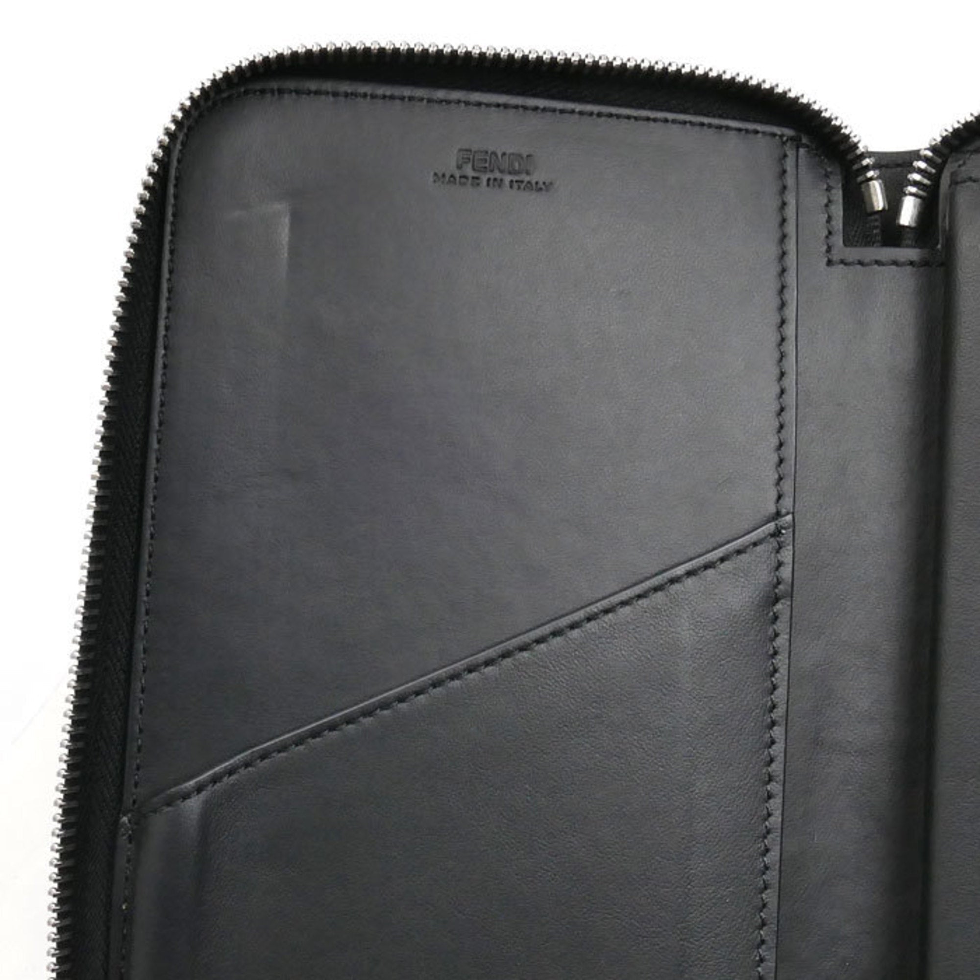 Fendi Black Leather Long Wallet (Bi-Fold)