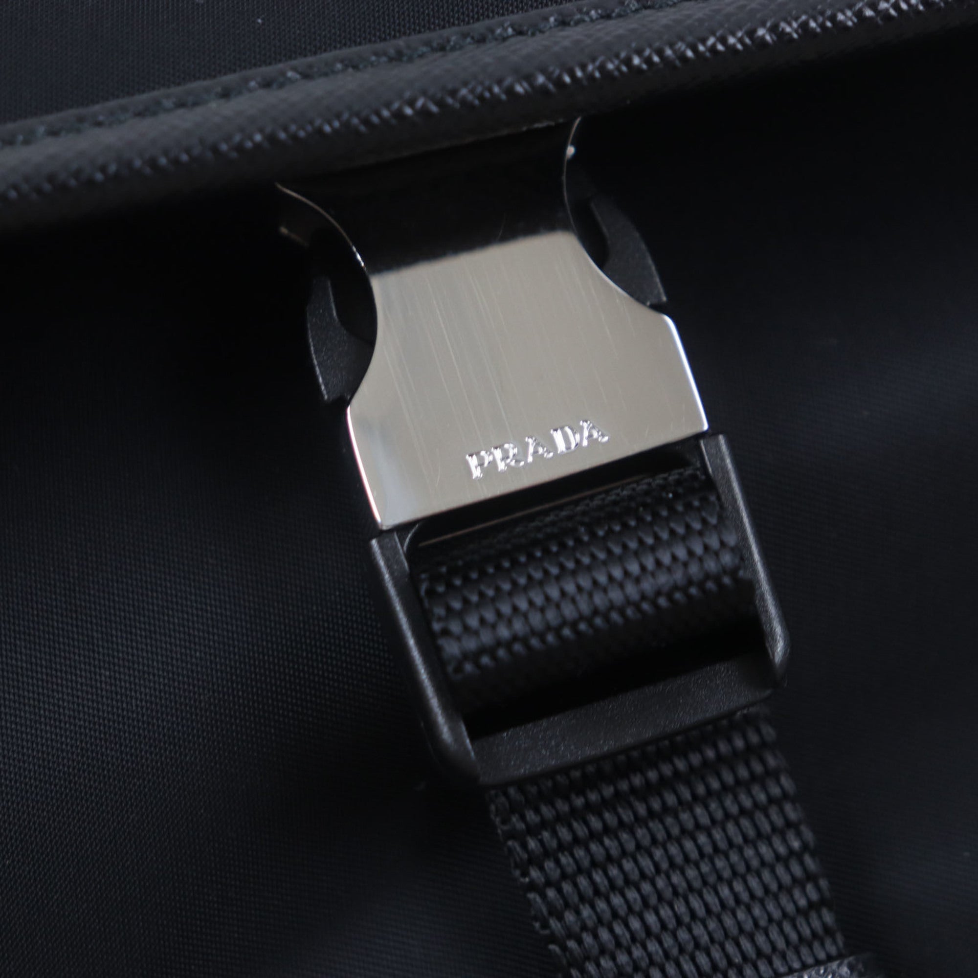 Prada Black Nylon Saffiano Shoulder Bag