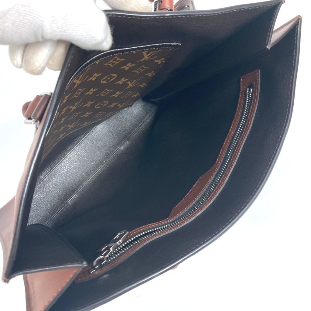 Louis Vuitton Brown Nomade Leather Briefcase Handbag Tote Bag