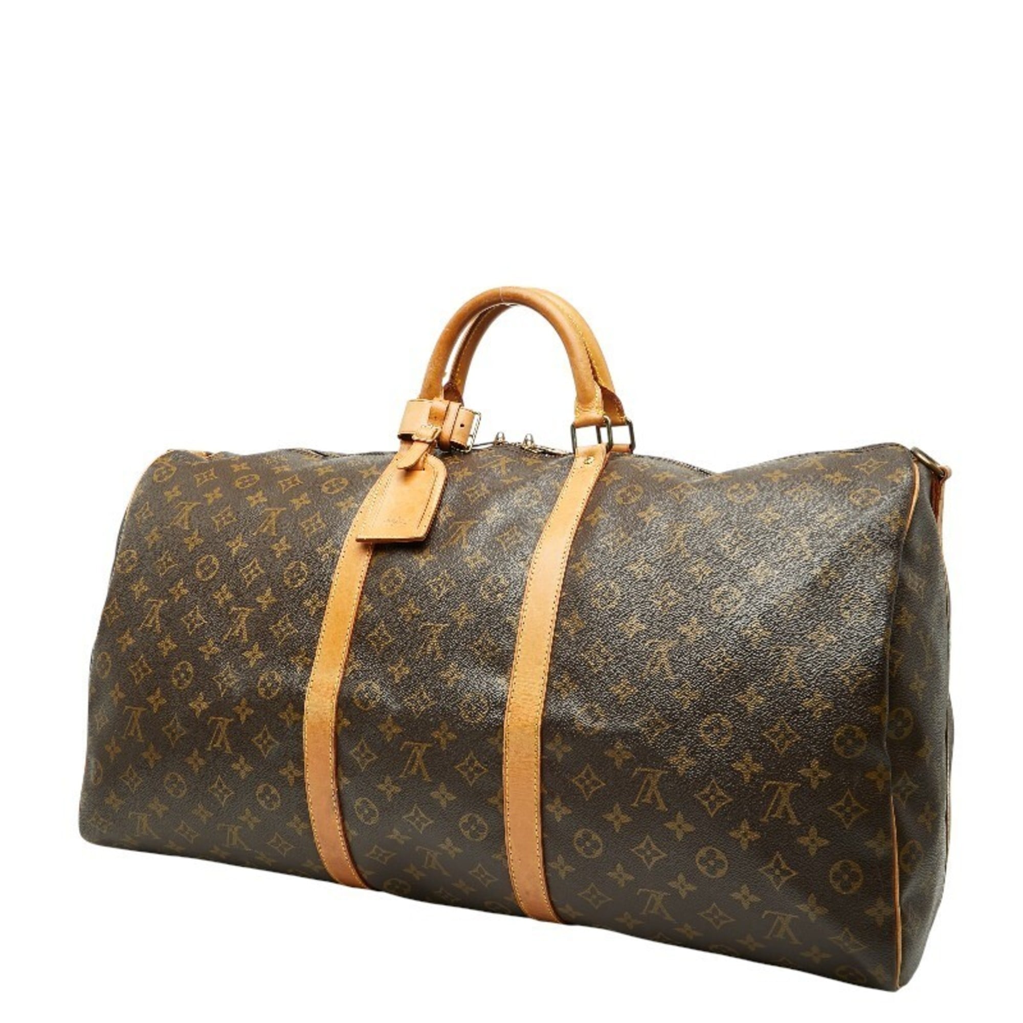 Louis Vuitton Monogram Brown Pvc Leather Boston Bag Shoulder Bag