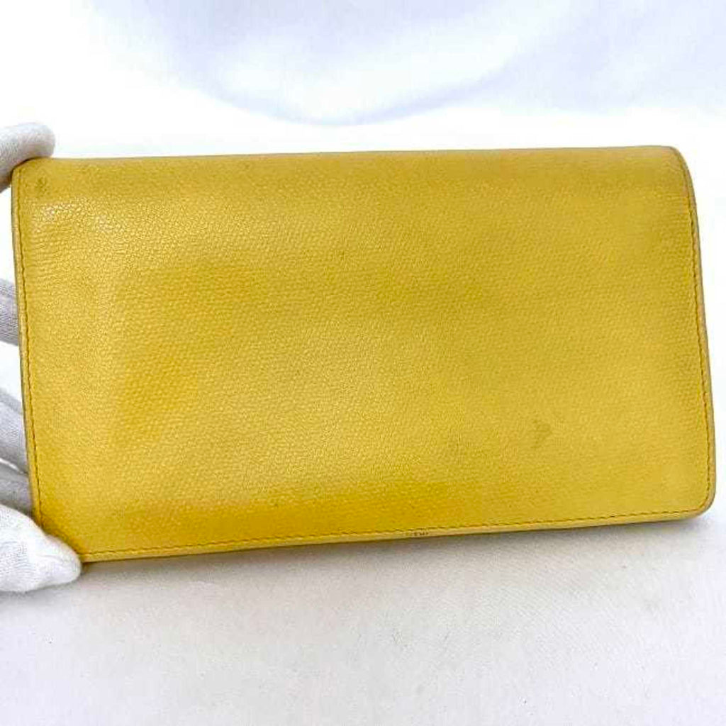 Chanel Yellow Leather Long Wallet (Bi-Fold)