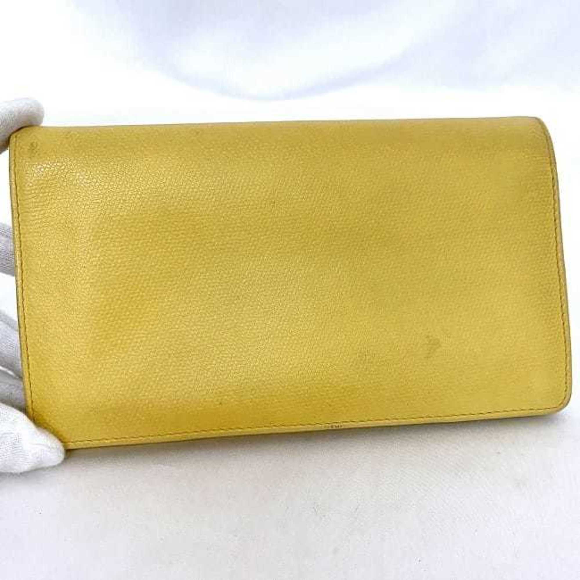 Chanel Yellow Leather Long Wallet (Bi-Fold)