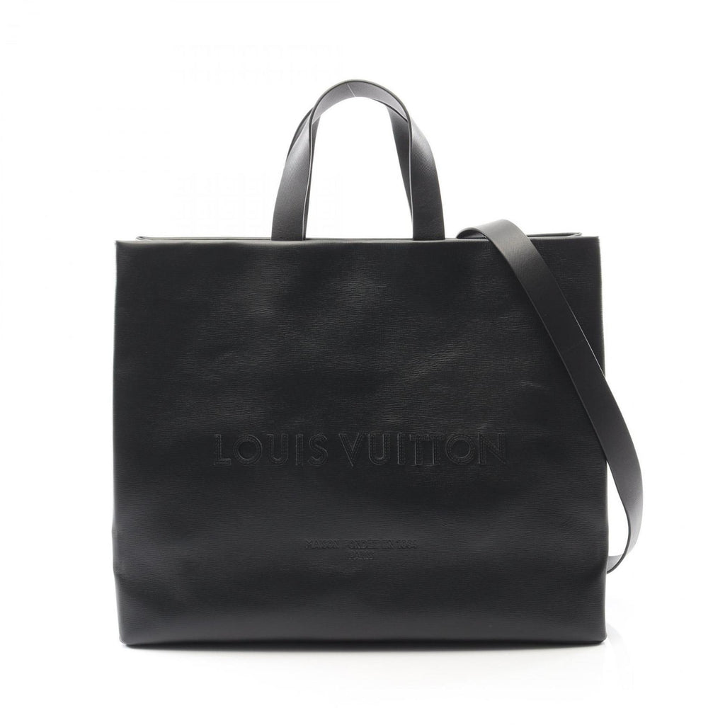 Louis Vuitton Black Leather Tote Bag