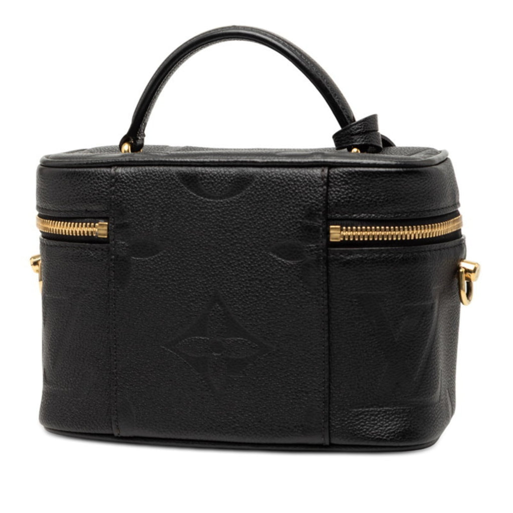 Louis Vuitton Black Leather Shoulder Bag Vanity Bag