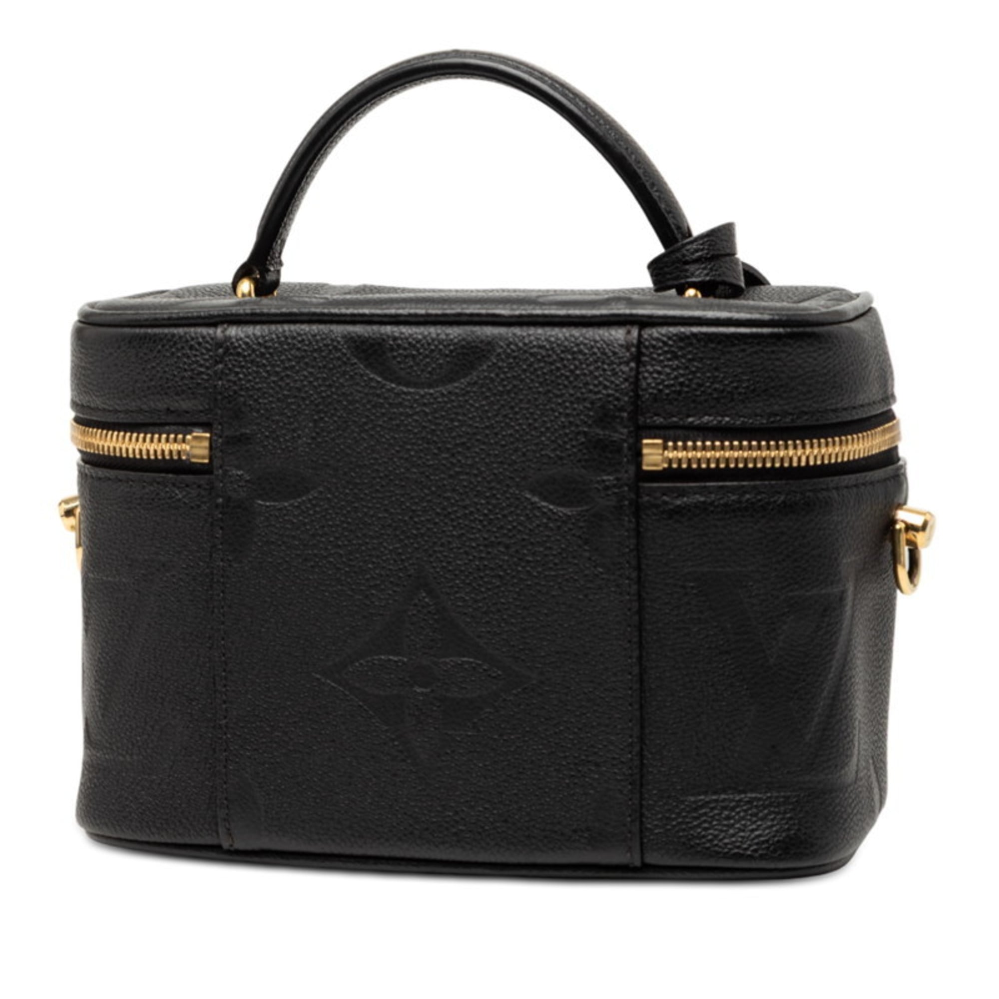 Louis Vuitton Black Leather Shoulder Bag Vanity Bag
