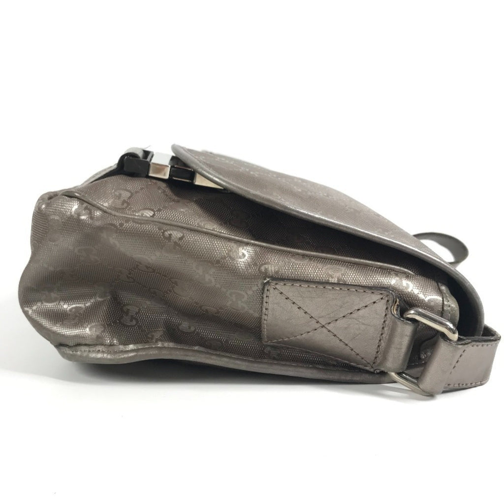 Gucci Metallic Gg Imprimé Leather Messenger Bag Shoulder Bag (Pre-Owned)