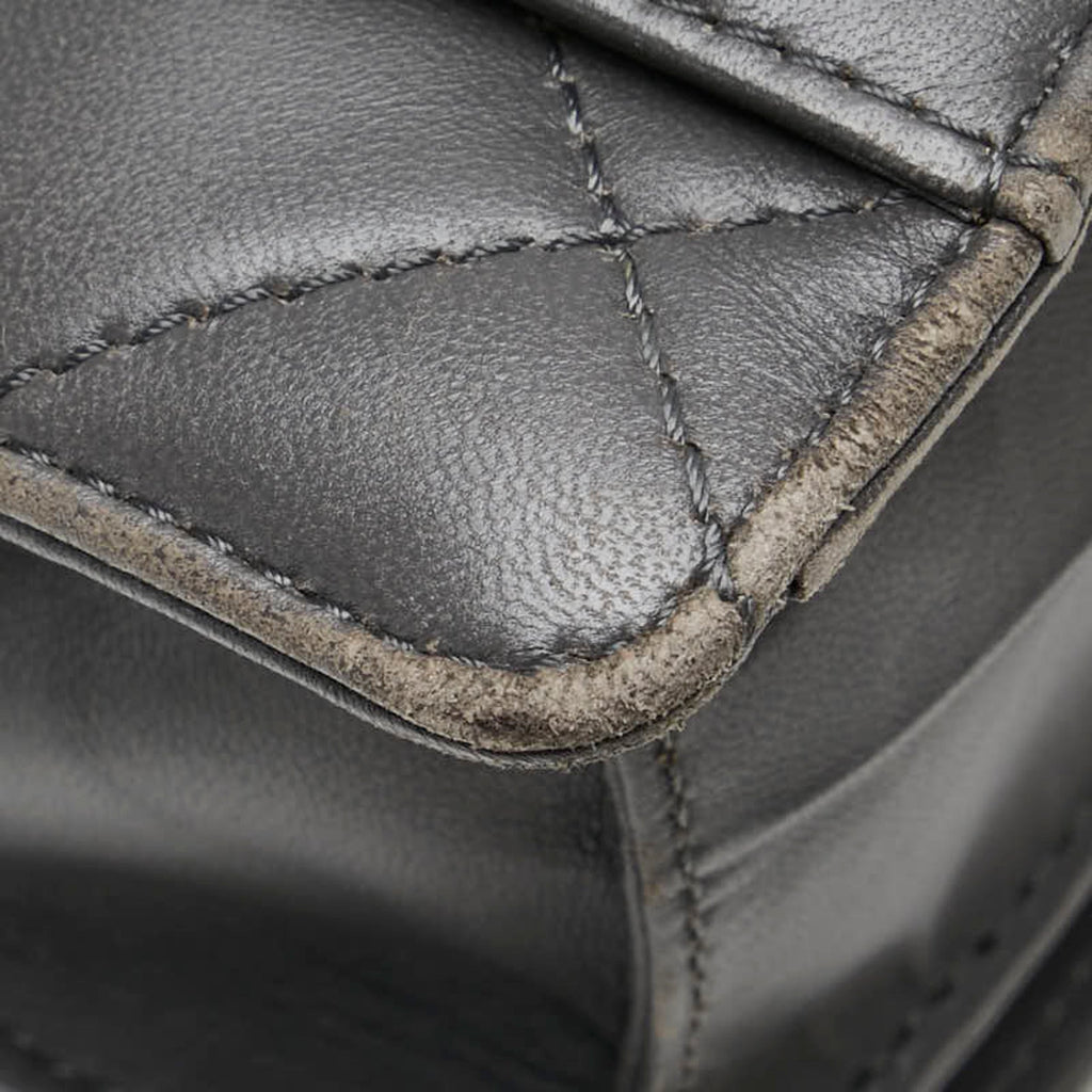 Chanel Gray Leather Shoulder Bag