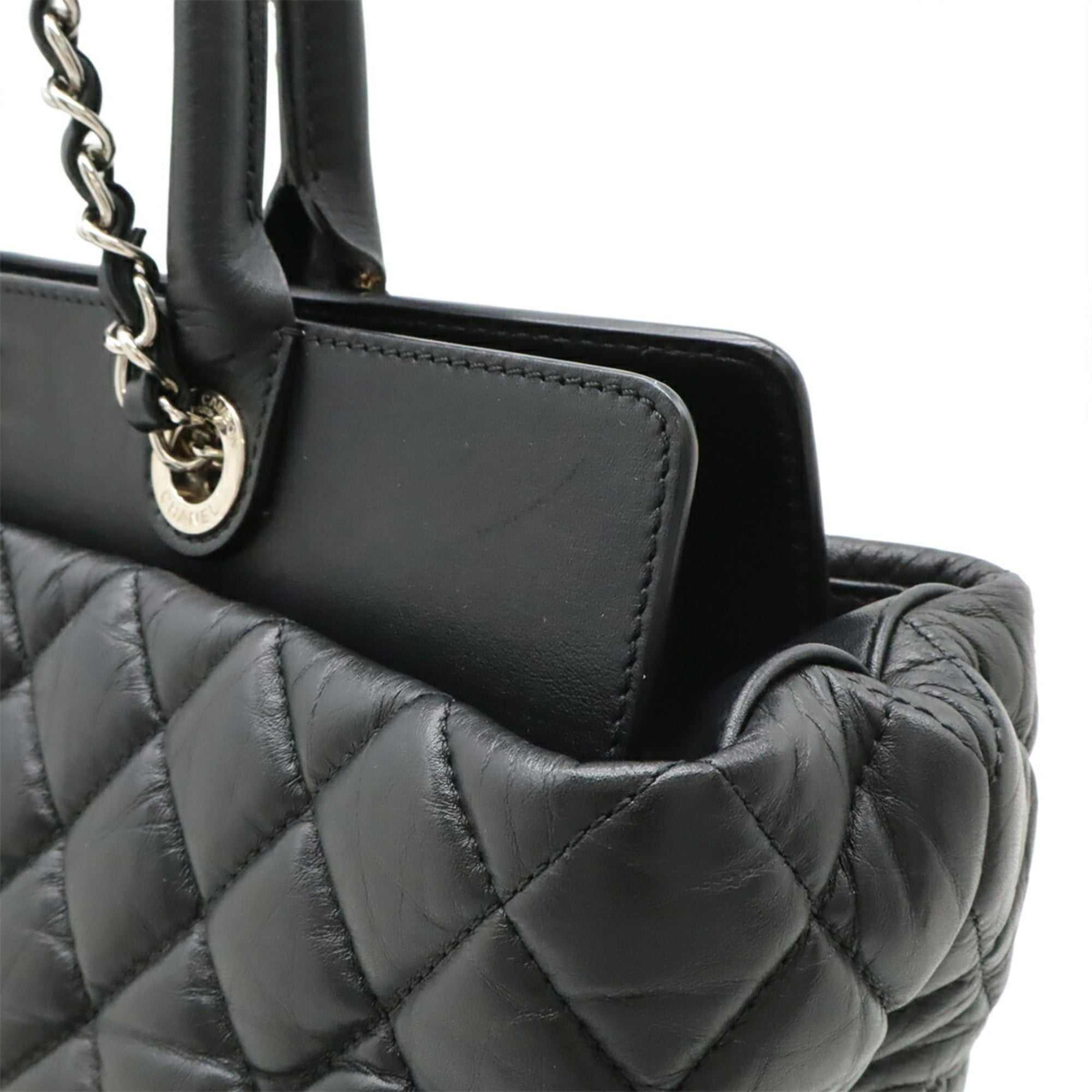 Chanel Matelasse Black Leather Shoulder Bag Tote Bag