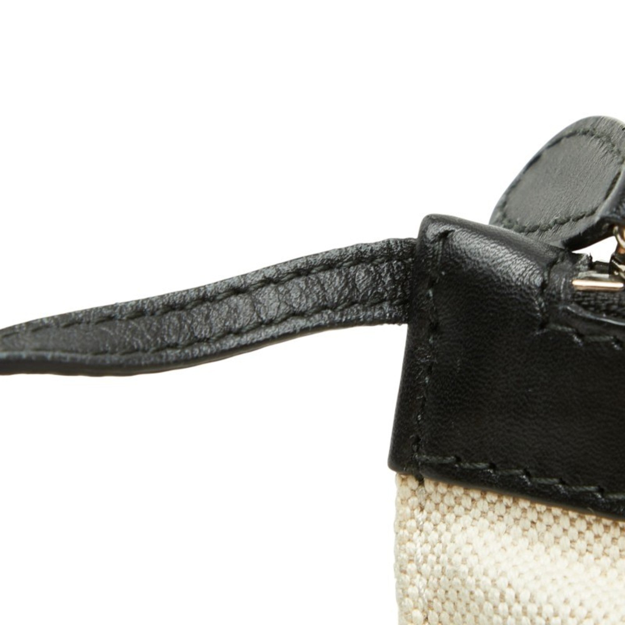 Balenciaga Black White Canvas Leather Handbag Pouch Tote