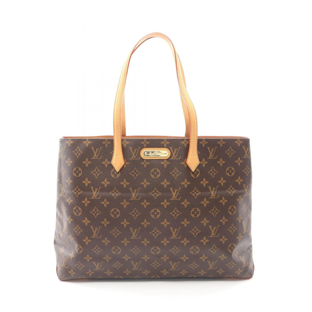 Louis Vuitton Brown Coated Canvas Leather Handbag Tote Bag