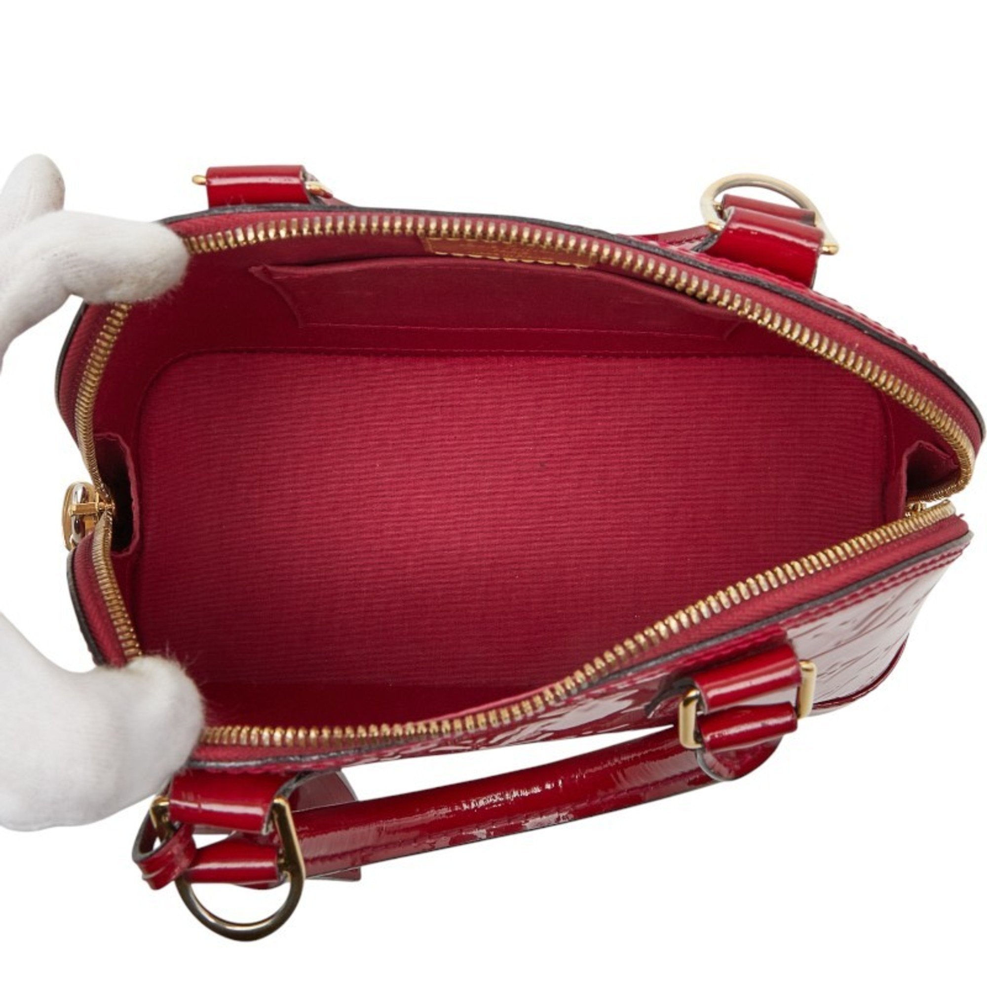 Louis Vuitton Pomme D'amour Red Color Patent Leather Handbag Shoulder Bag