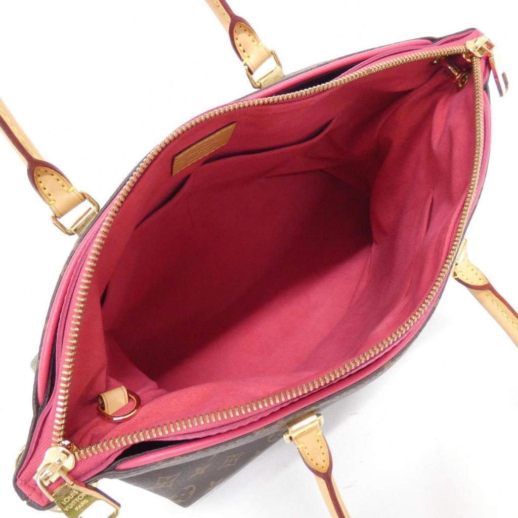 Louis Vuitton Monogram Marron Rose Litchi Coated Canvas Leather Handbag