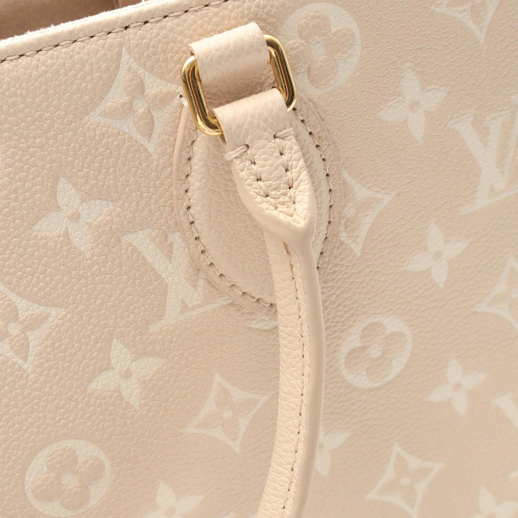 Louis Vuitton Beige Pink Rose Yellow Leather Handbag