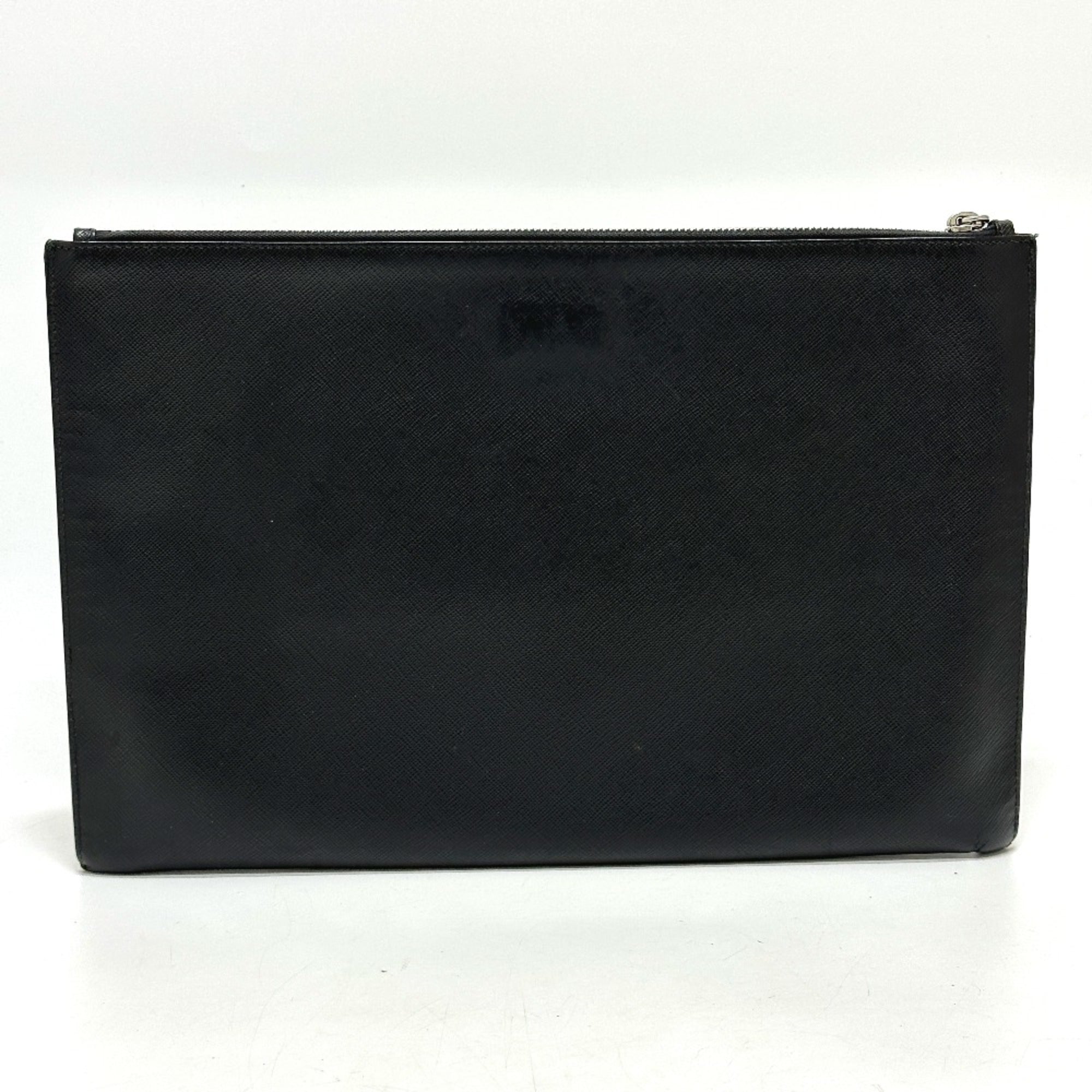 Prada Black Leather Clutch Bag
