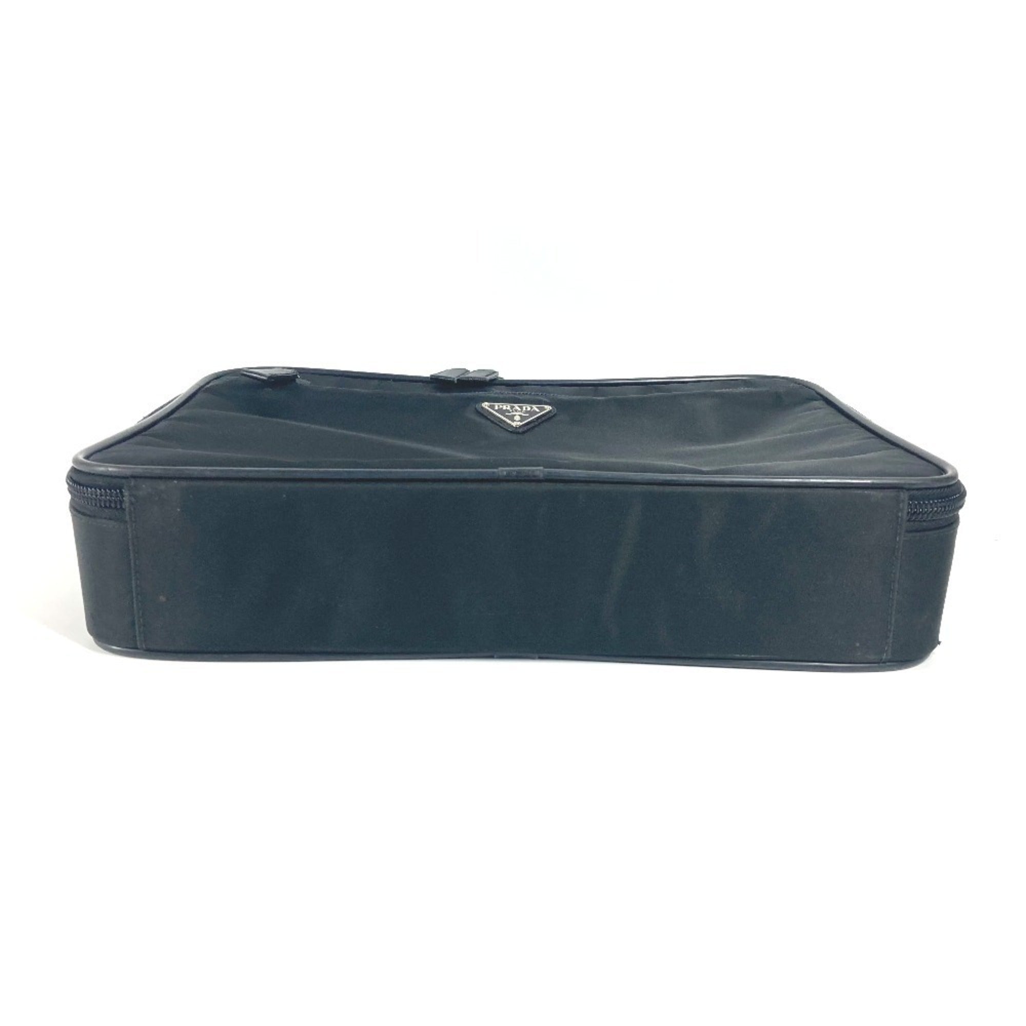 Prada Black Leather Nylon Handbag Shoulder Bag