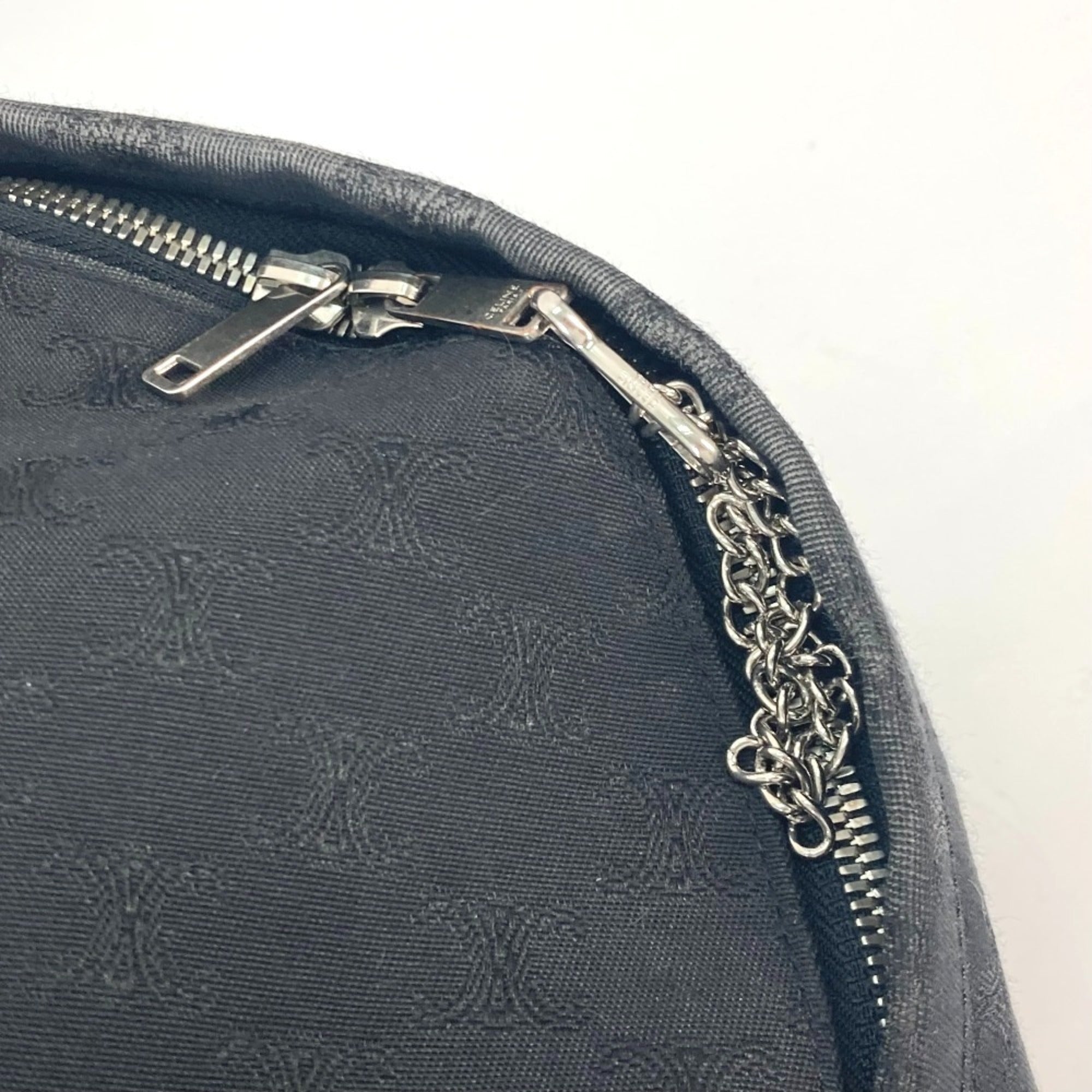 Celine Black Canvas Leather Backpack