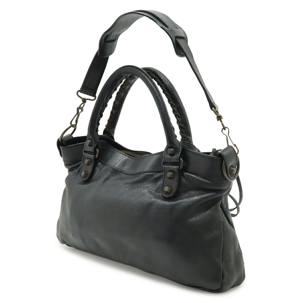 Balenciaga Black Leather Handbag Shoulder