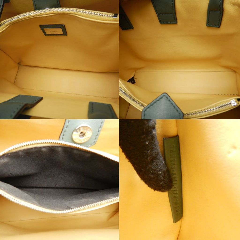 Fendi Khaki Yellow Leather Handbag