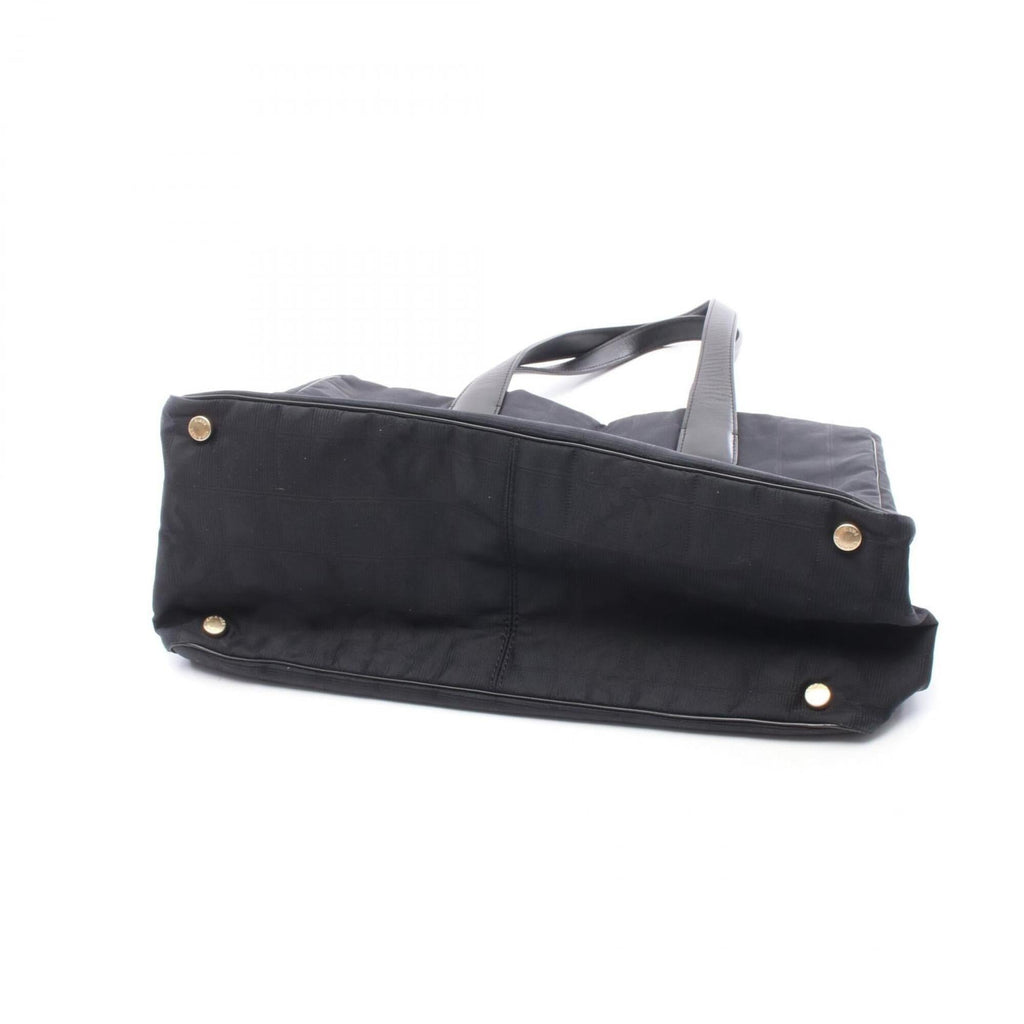 Chanel Black Leather Nylon Canvas Handbag Tote Bag
