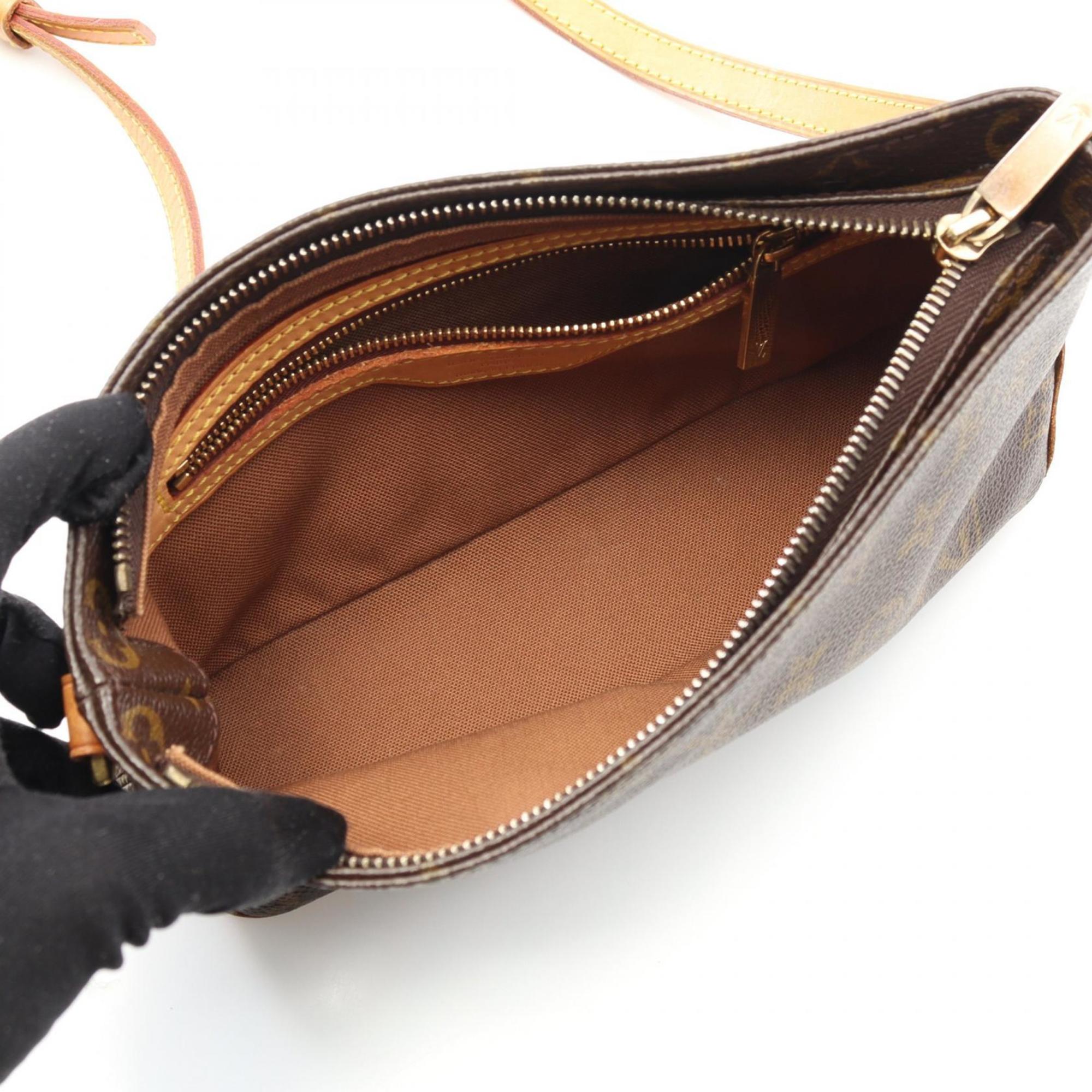 Louis Vuitton Brown Coated Canvas Leather Shoulder Bag