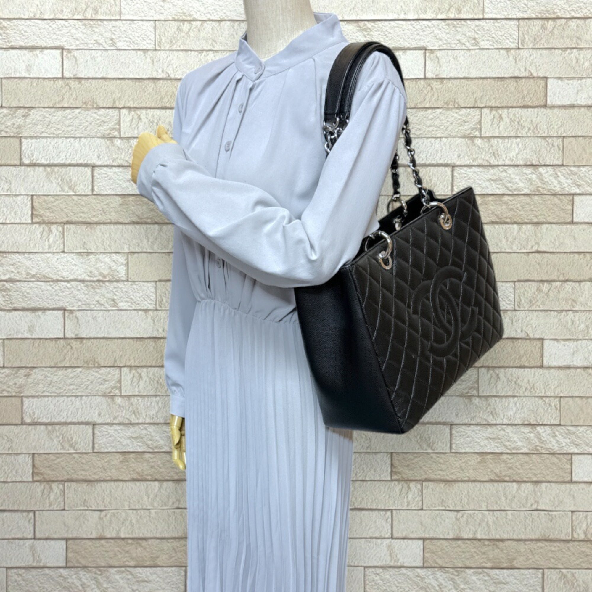 Chanel Black Caviar Leather Tote Bag