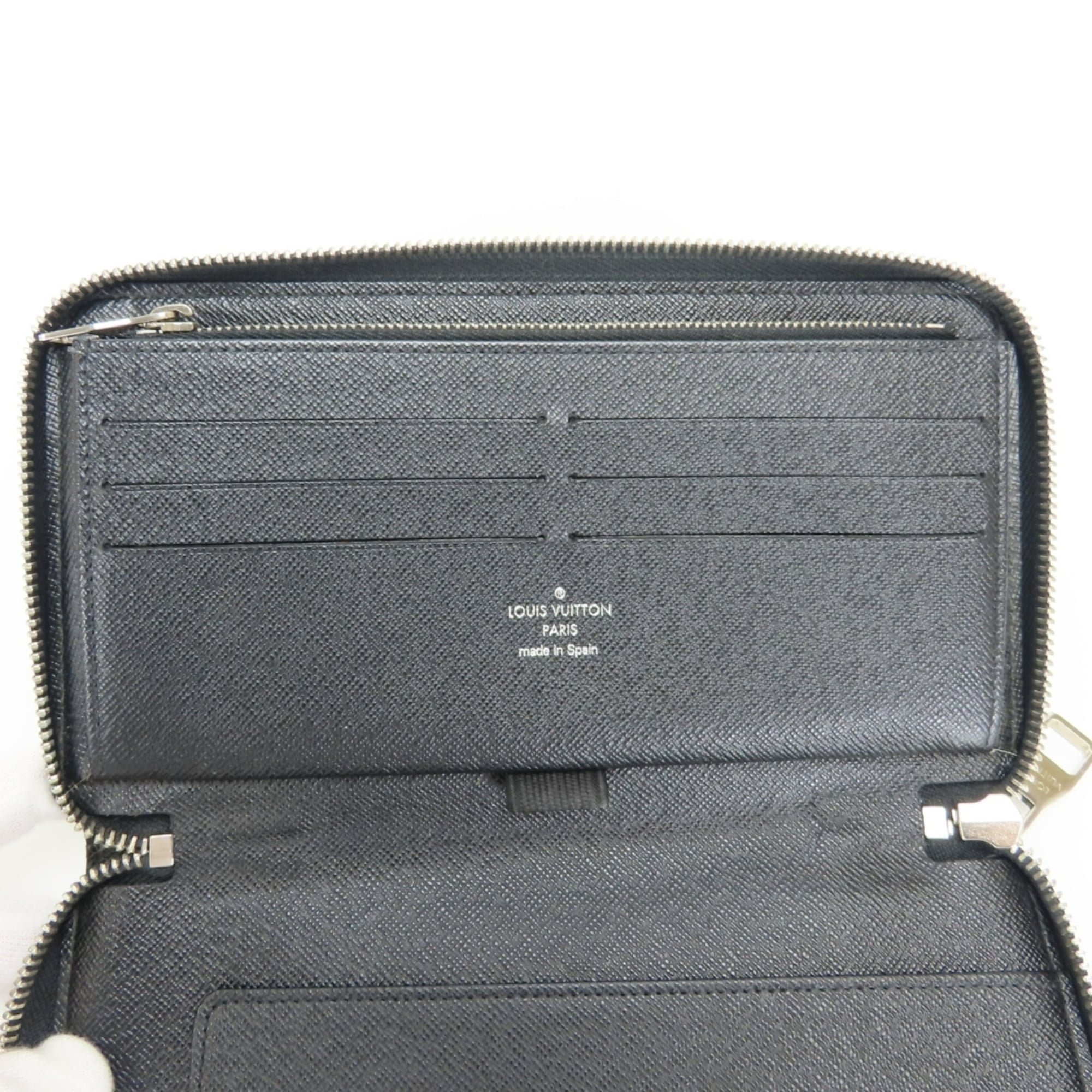 Louis Vuitton Black Gray Damier Graphite Leather Long Wallet