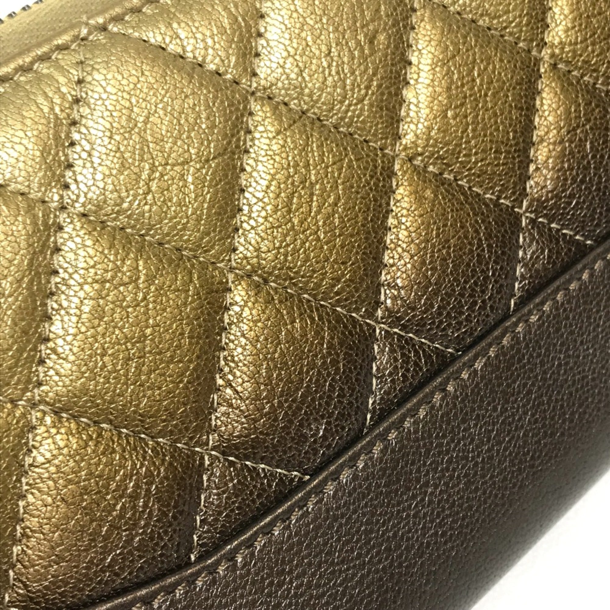 Chanel Gold Leather Long Wallet (Bi-Fold)