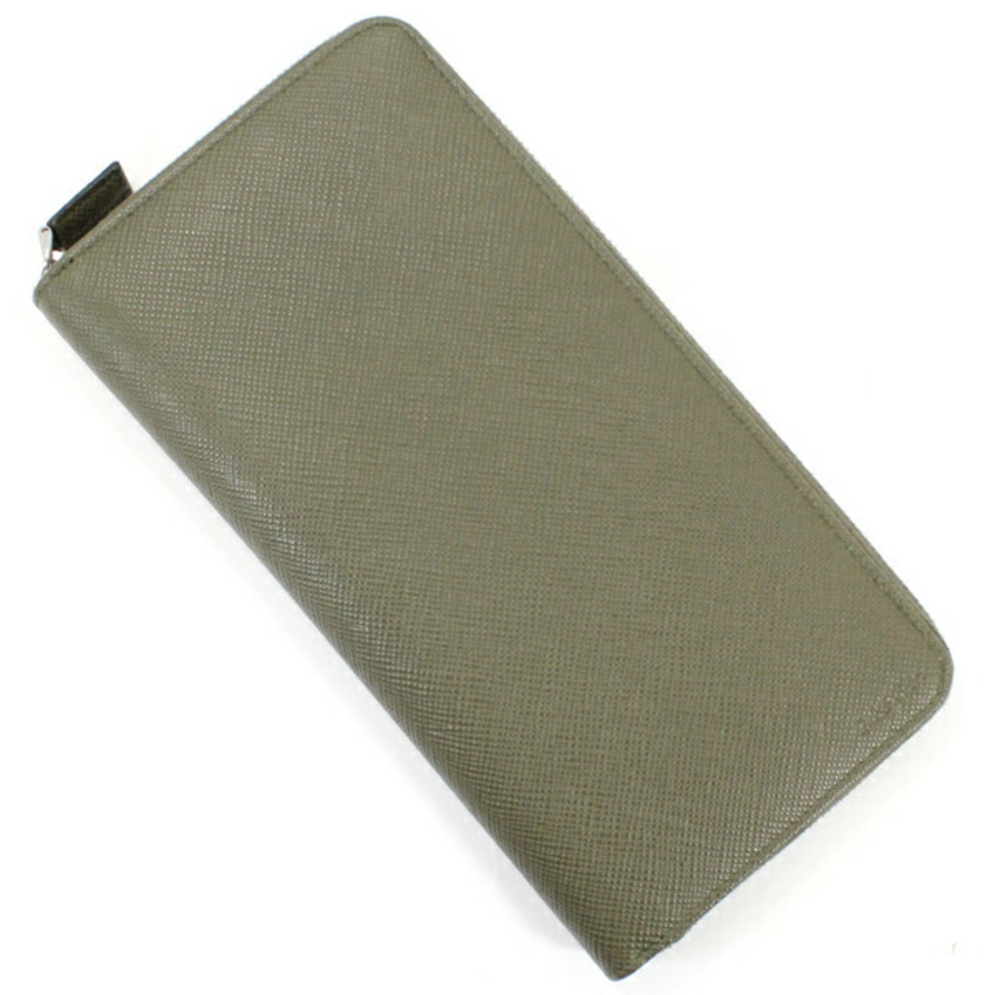 Prada Khaki Saffiano Long Wallet (Bi-Fold)