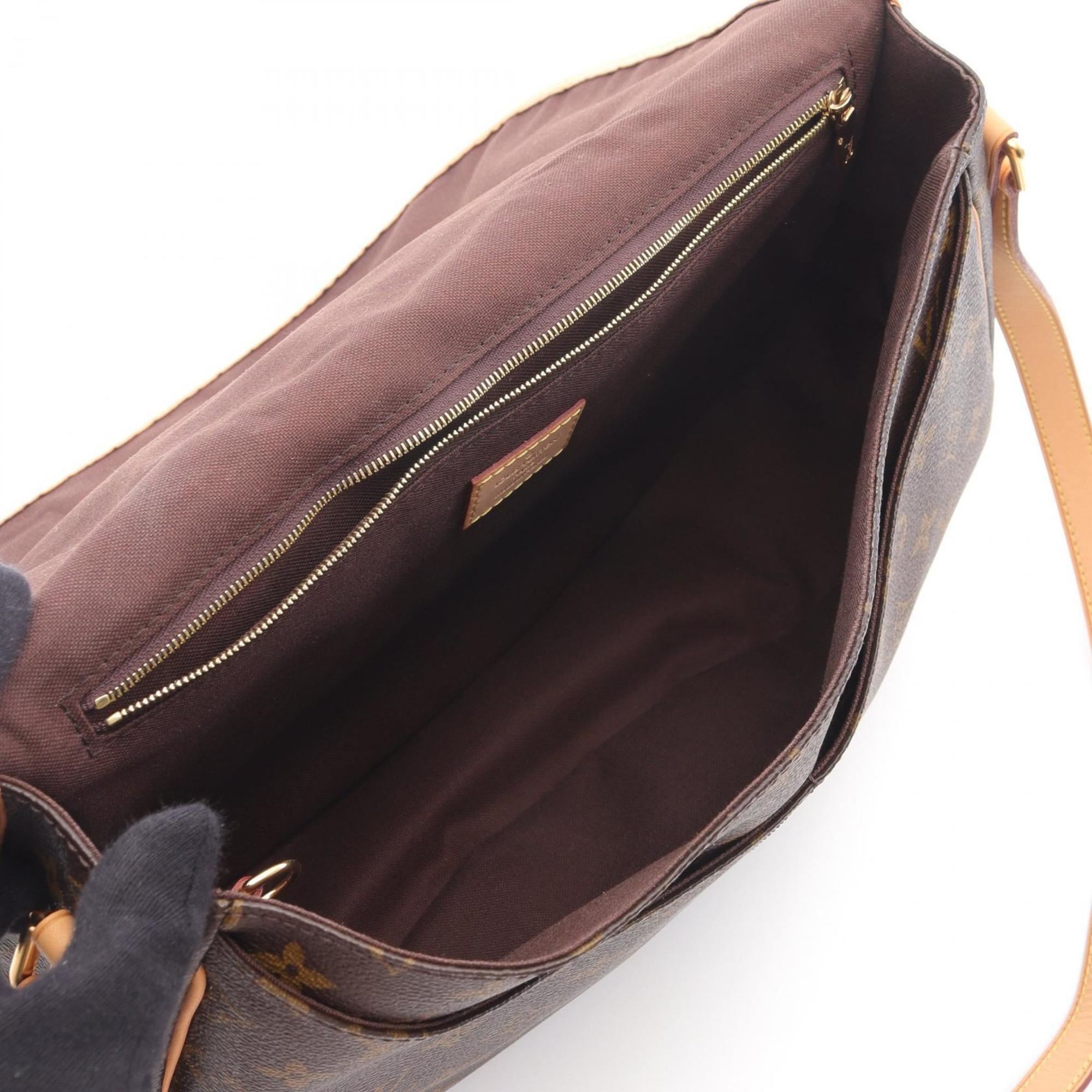 Louis Vuitton Brown Coated Canvas Leather Shoulder Bag
