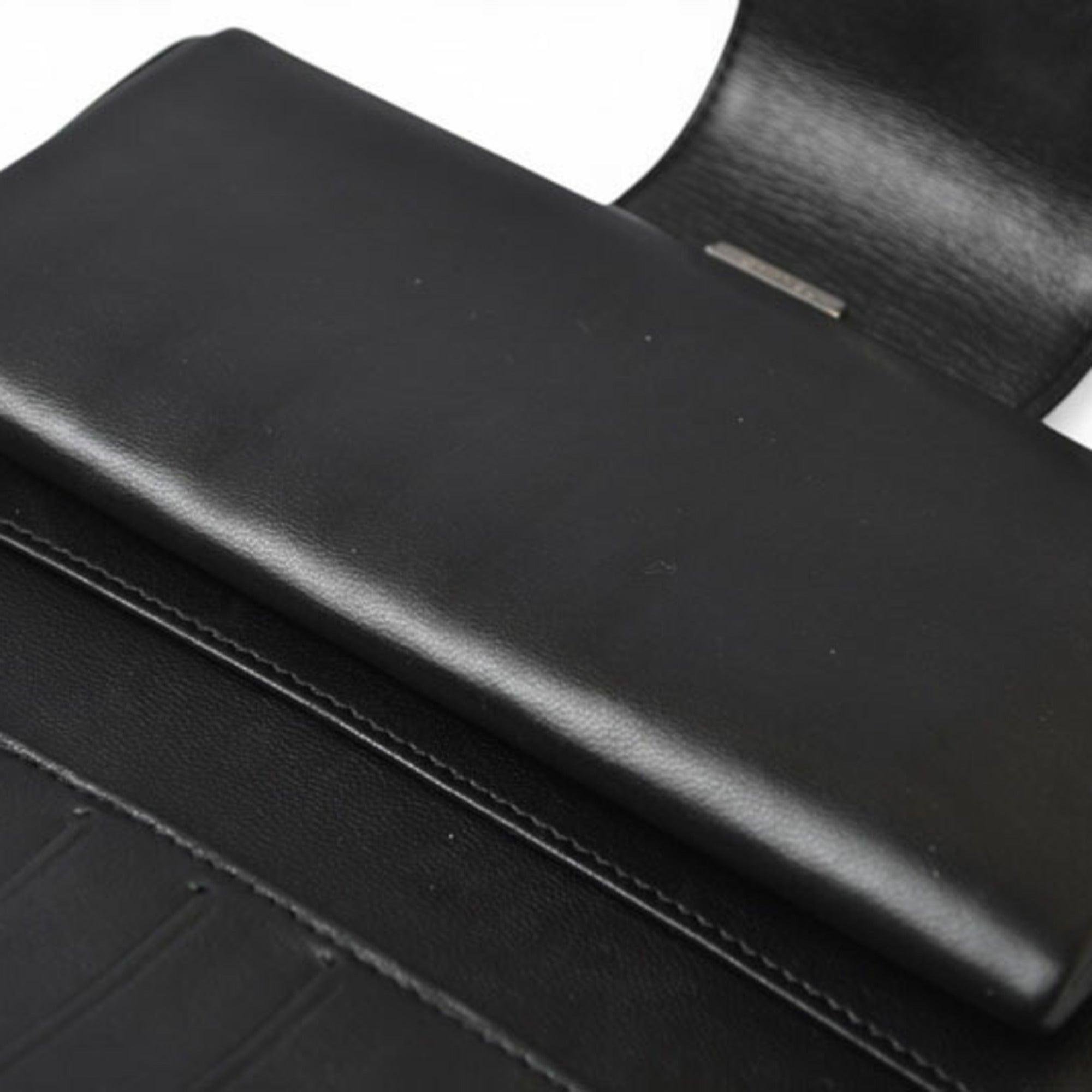 Chanel Black Leather Long Wallet (Bi-Fold)