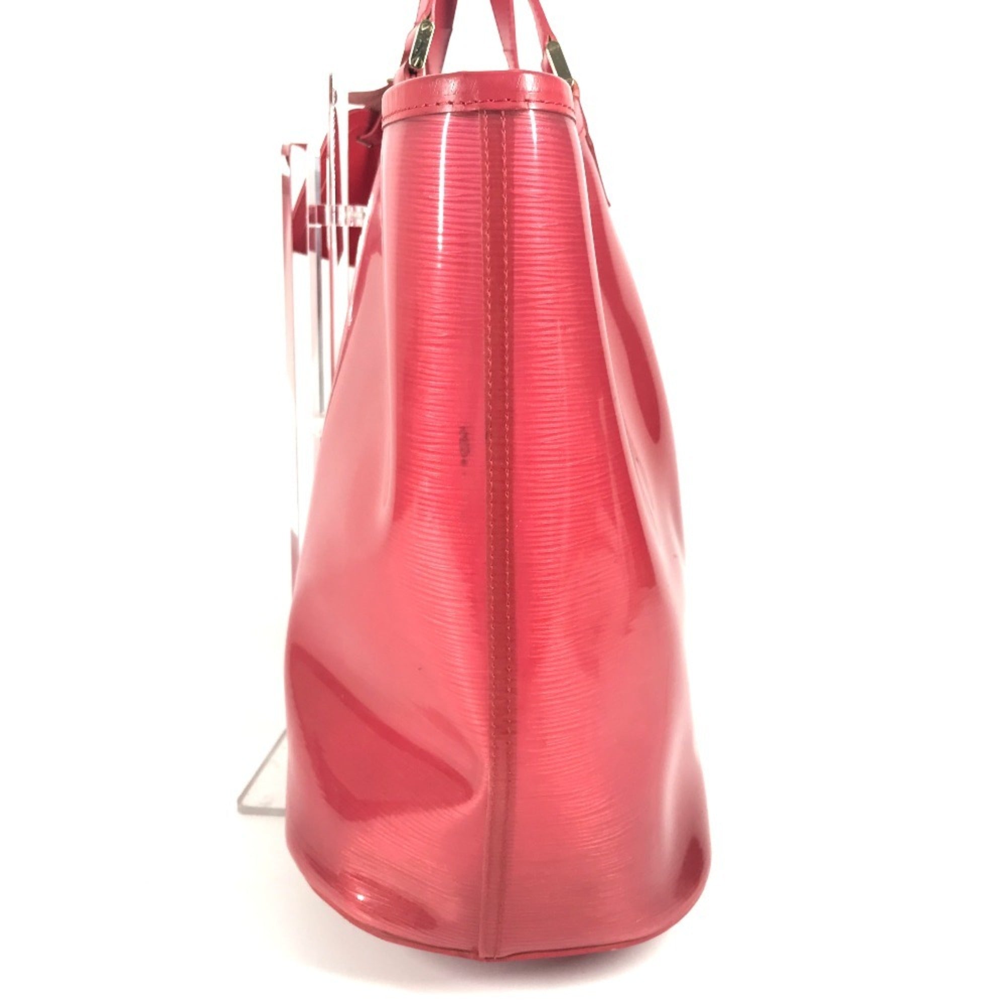 Louis Vuitton Red Color Vinyl Leather Handbag Tote Bag