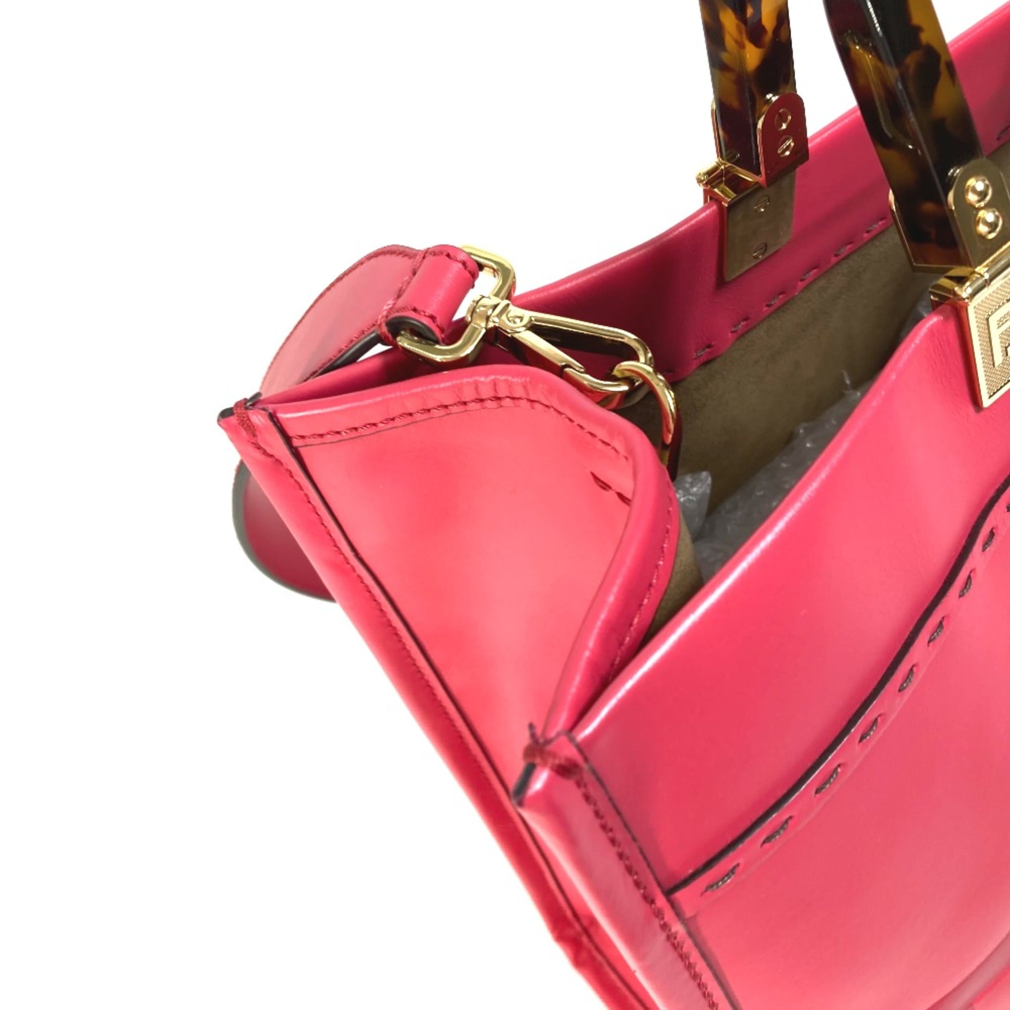 Fendi Pink Leather Tote Bag