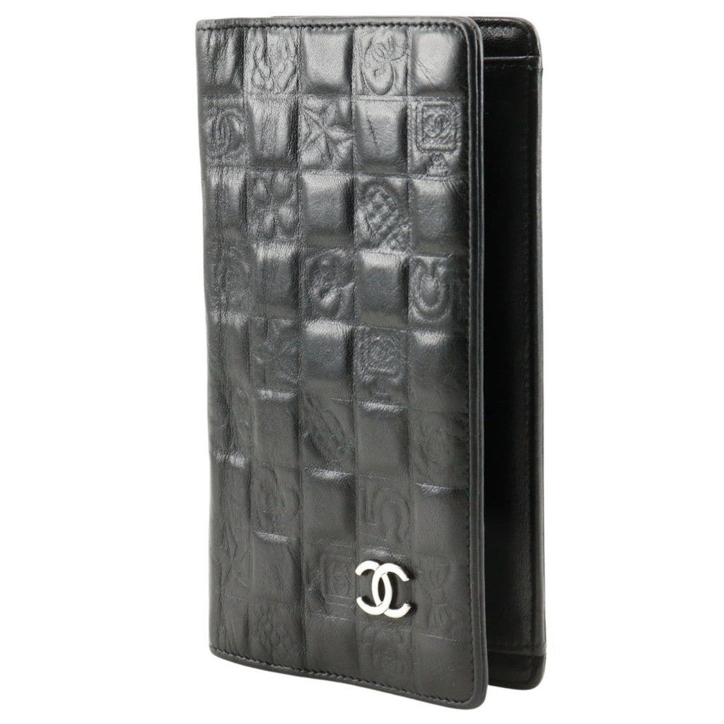 Chanel Black Leather Long Wallet (Bi-Fold)