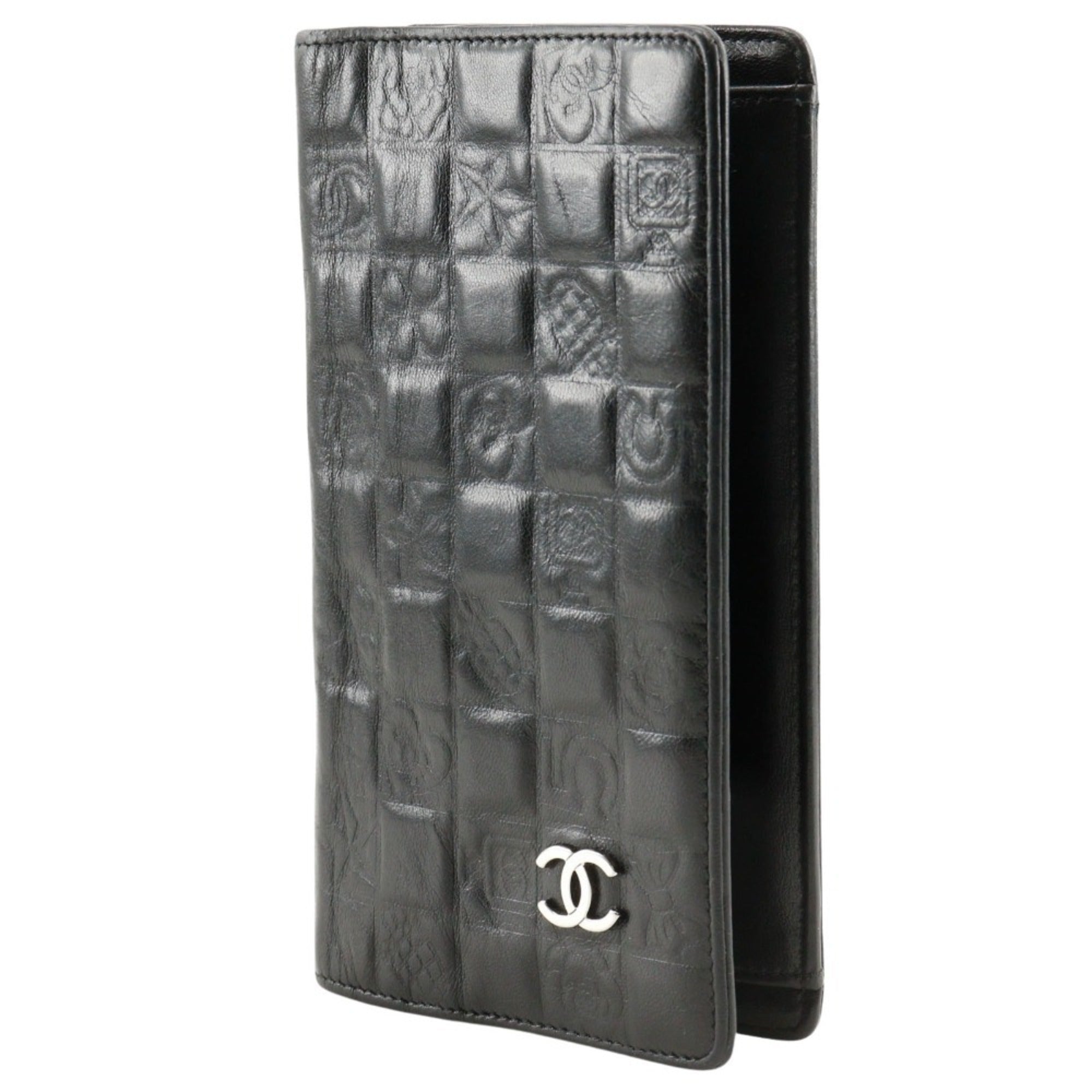 Chanel Black Leather Long Wallet (Bi-Fold)