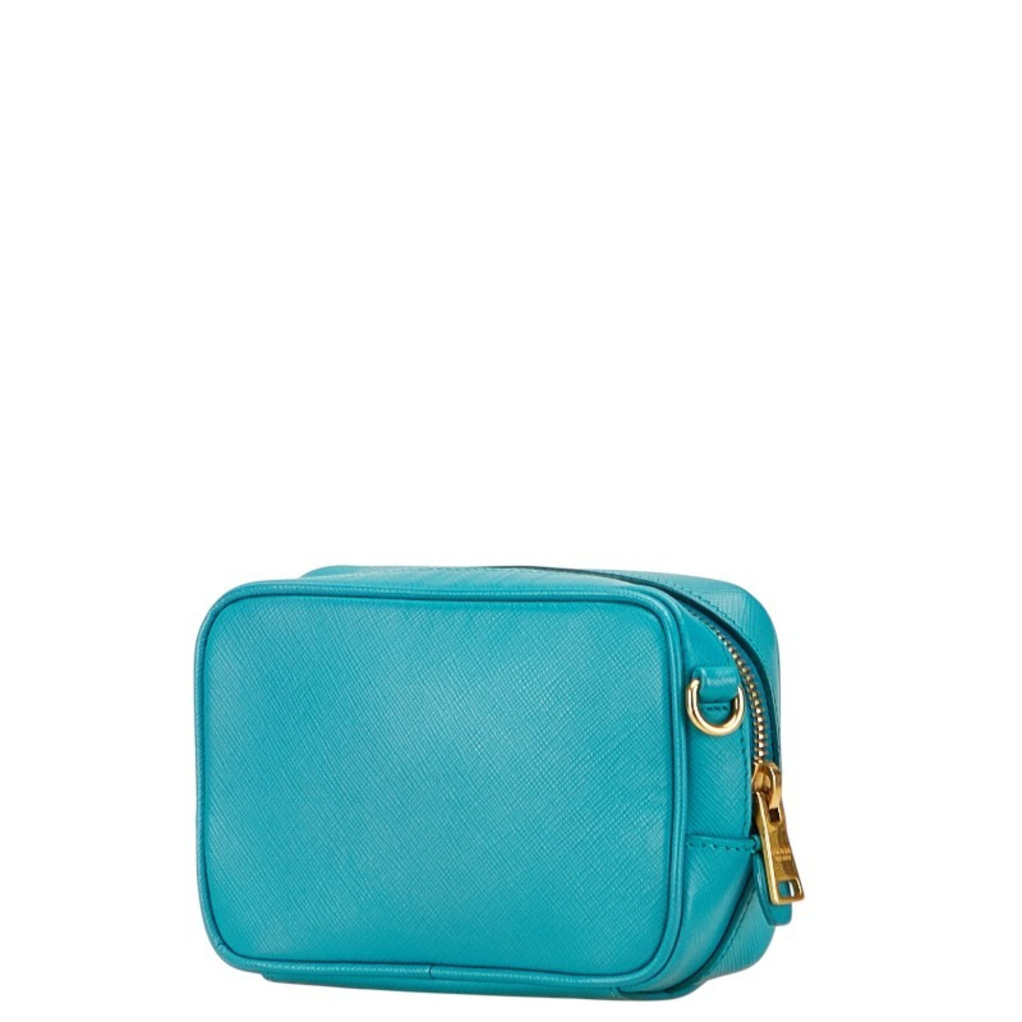 Prada Blue Leather Shoulder Bag