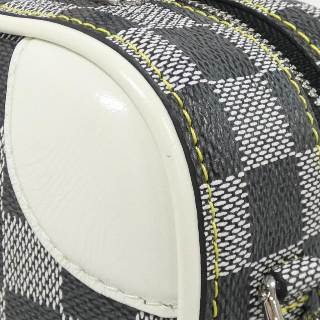 Louis Vuitton Blanc Noir Coated Canvas Leather Handbag