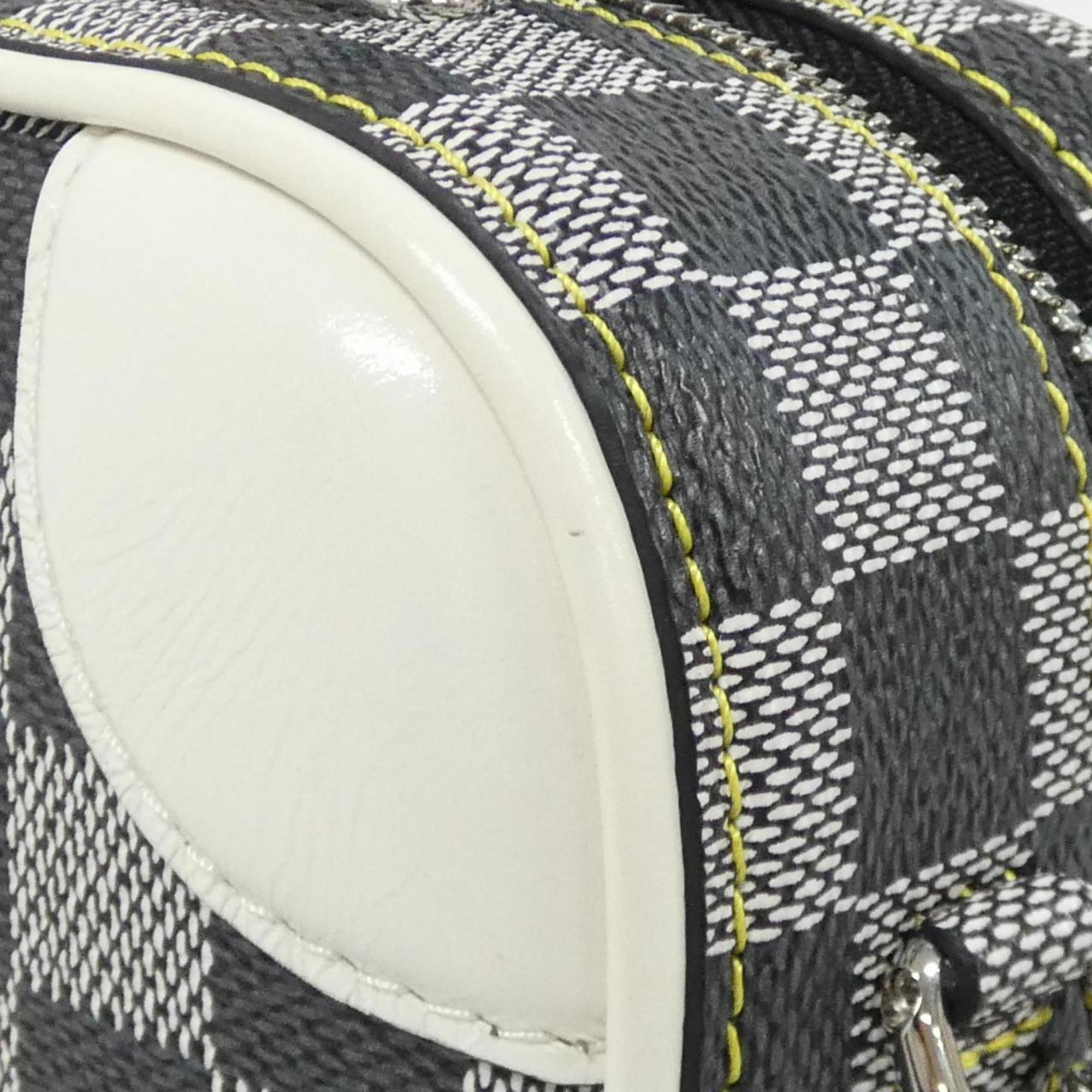 Louis Vuitton Blanc Noir Coated Canvas Leather Handbag
