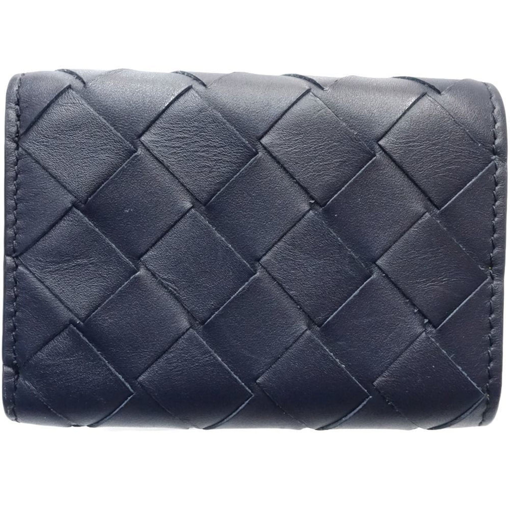 Bottega Veneta Intrecciato Navy Yellow Intrecciato Wallet (Tri-Fold)