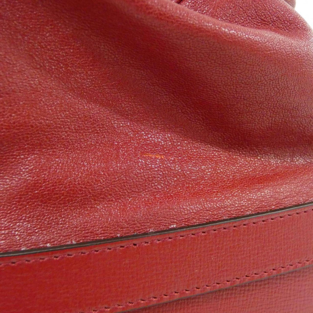 Gucci Red Color Leather Shoulder Bag (Pre-Owned)