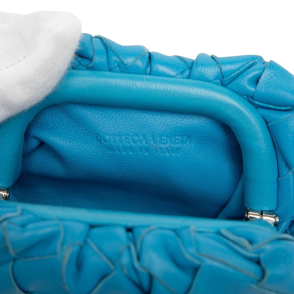 Bottega Veneta Blue Leather Shoulder Bag