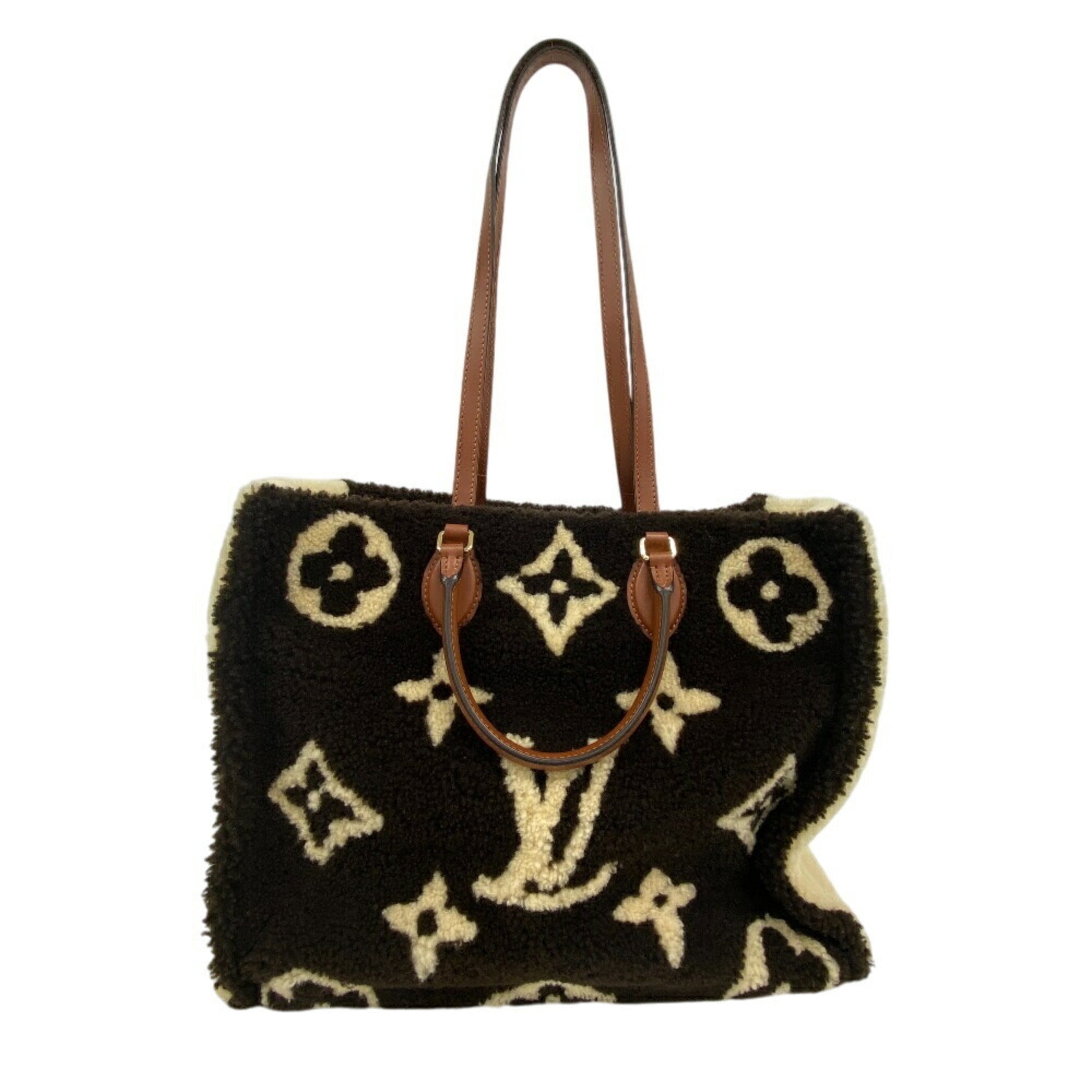 Louis Vuitton Brown Ivory Leather Handbag